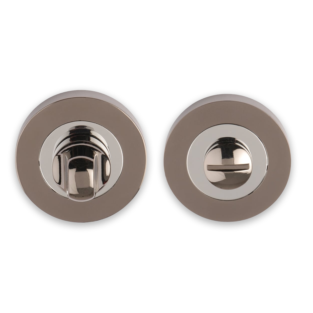 Premium Bathroom Turn & Release - Polished Chrome/Black Nickel (46333)