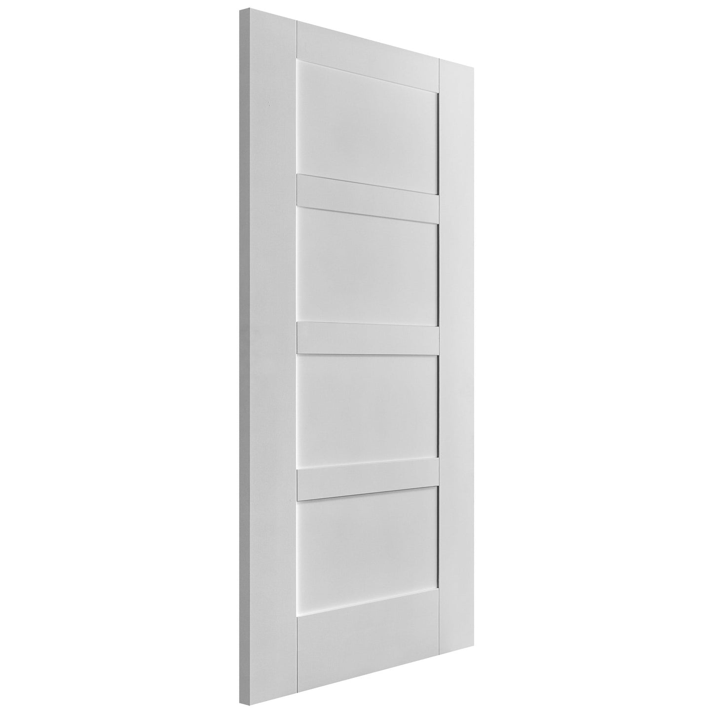 White Internal Primed Flat Shaker 4 Panel Door (51774)