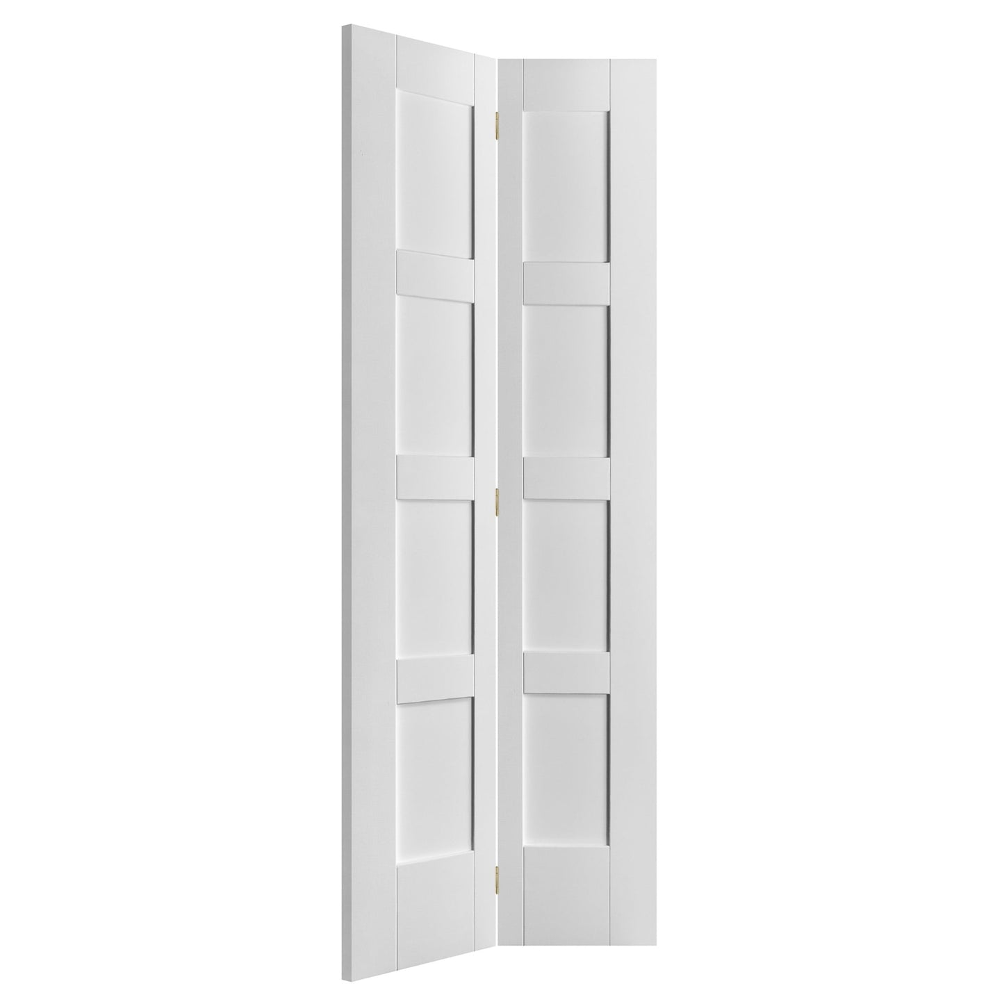 White Internal Primed Bi-fold Shaker 8 Light Clear Glass Door (51778)