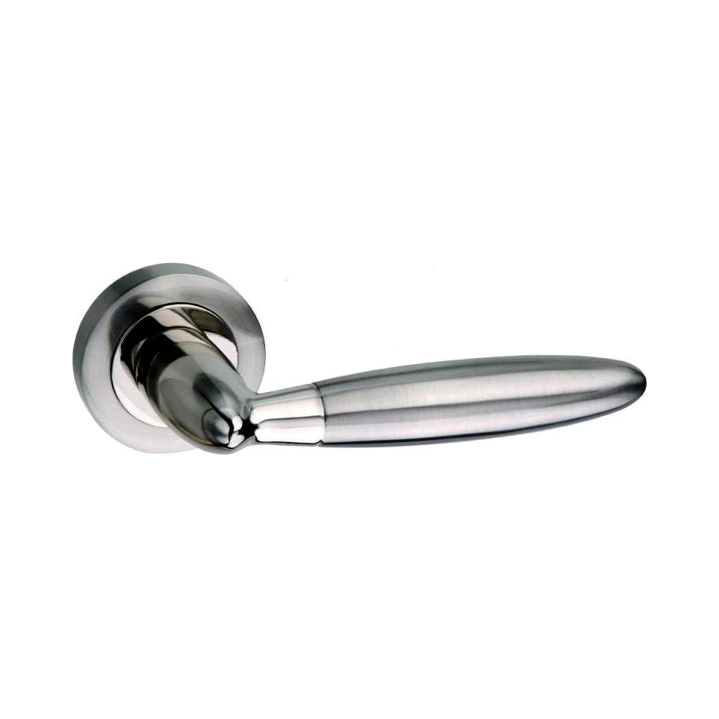 Mediterranean Gibraltar Round Lever Door Handle - Satin Nickel & Polished Nickel (52087)