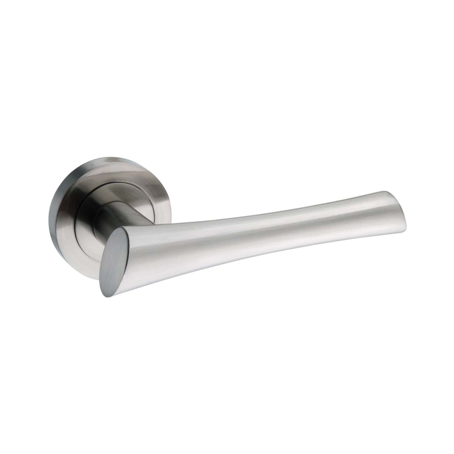 Mediterranean Cosica Round Lever Door Handle - Satin Nickel (52084)