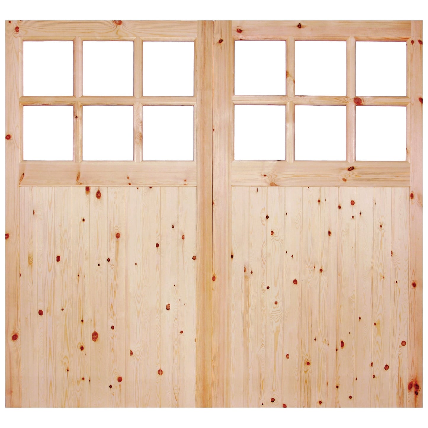 External Solid Redwood Unfinished 6L Obscure Glass Garage Door (LIBRGAR301)