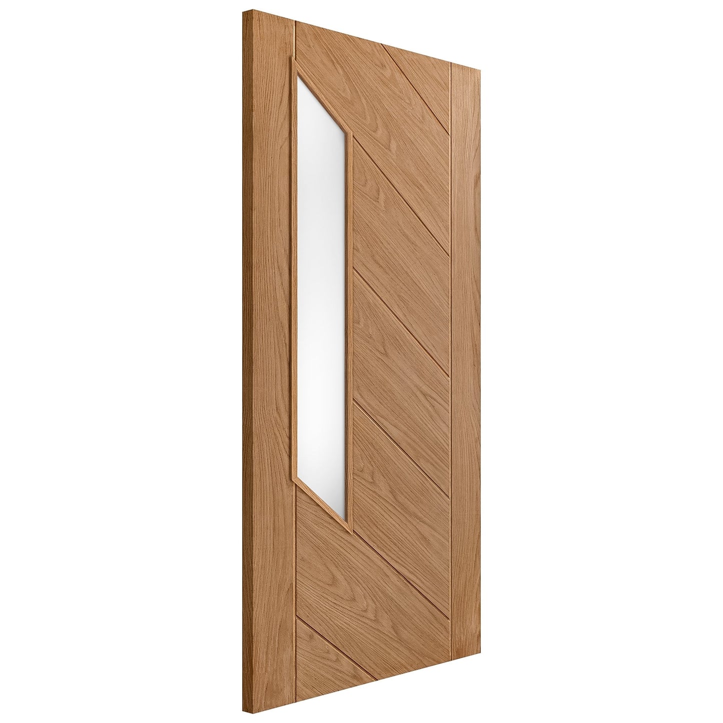 Oak Internal Unfinished Murcia 1 Light Obscure Glass Door (57555)