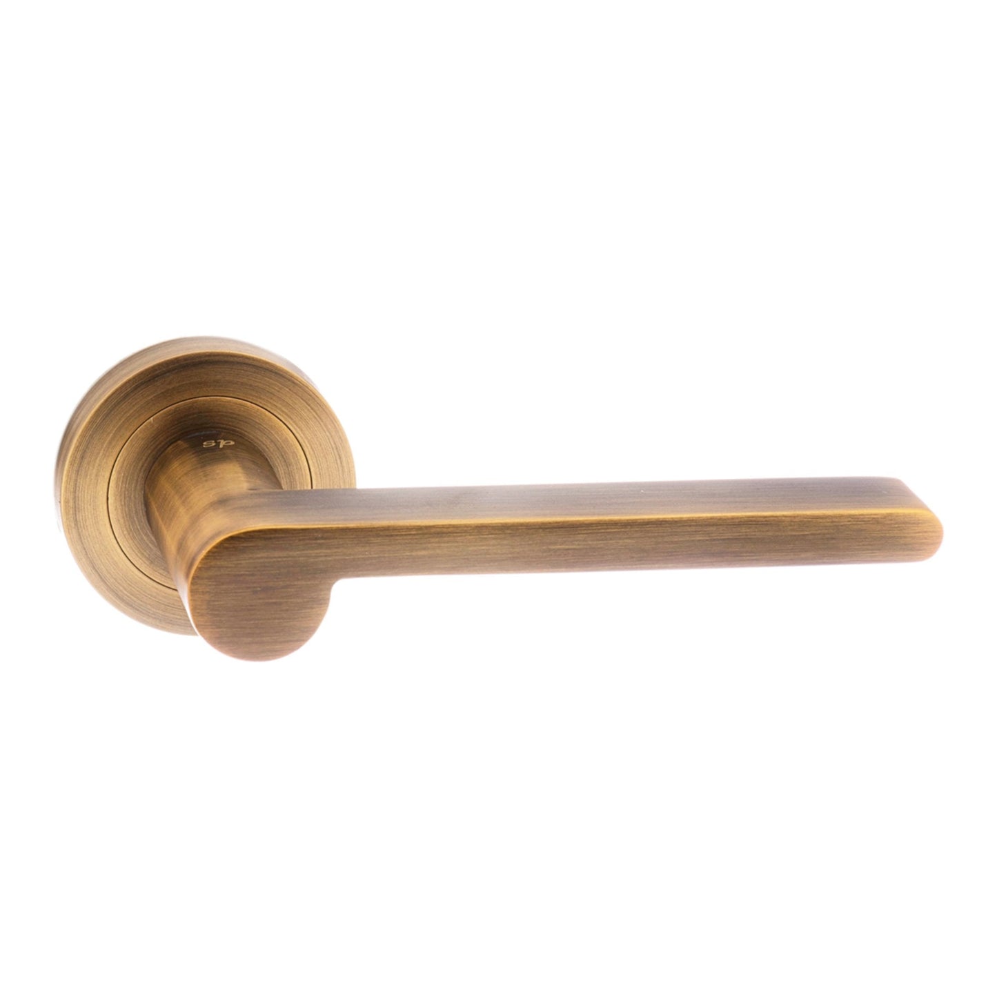 Senza Pari Darrio Designer Round Lever Door Handle - Weathered Antique Bronze (195458)