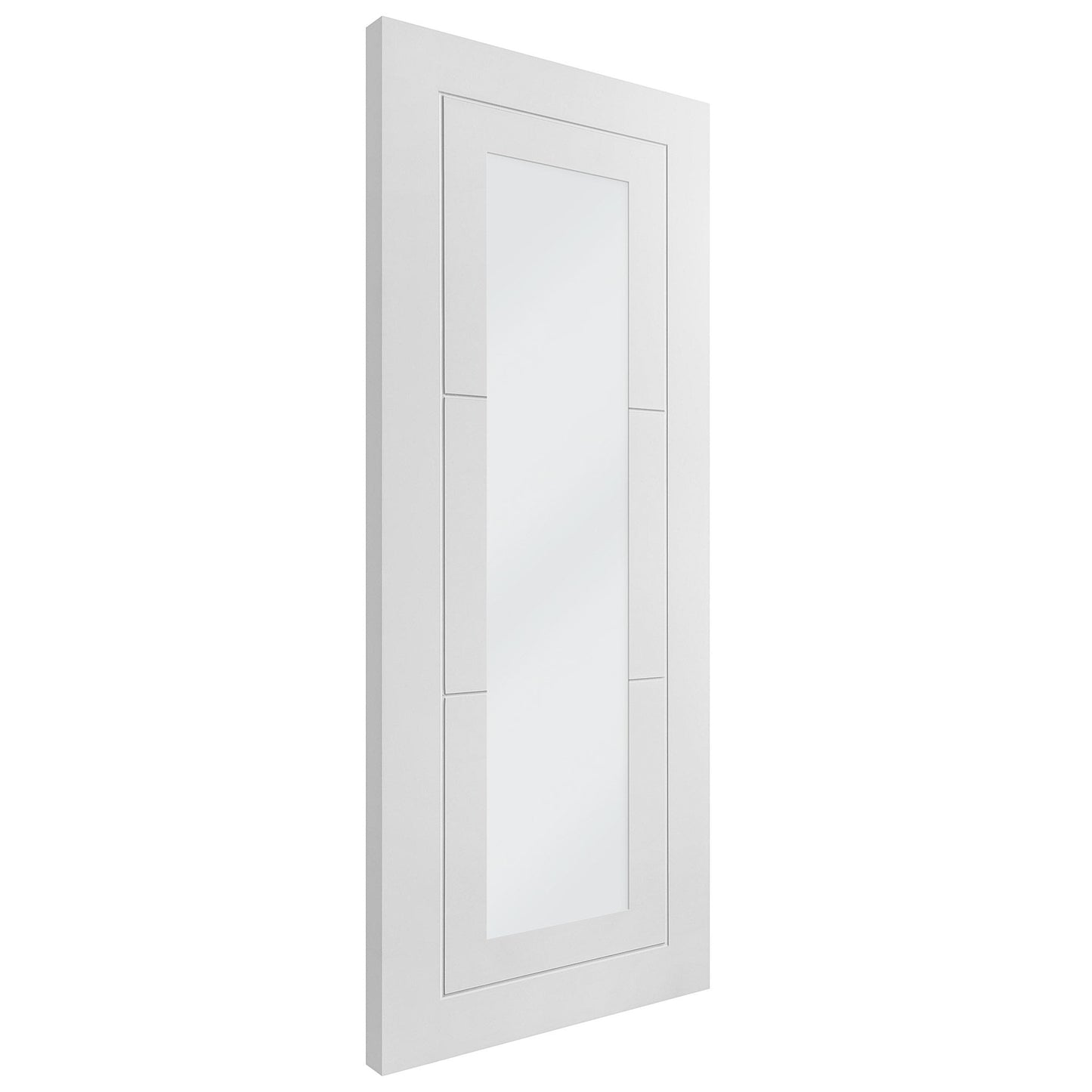 White Internal Primed Temple 1 Light Clear Glass Door (79066)