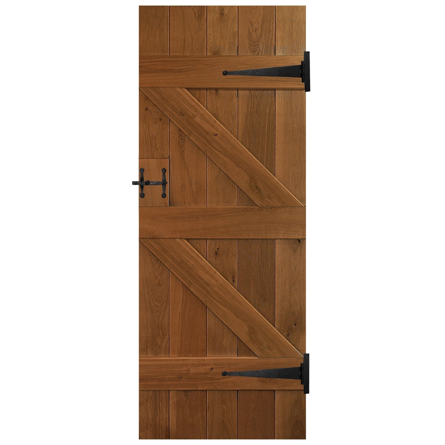 Oak Internal Fully Finished Rustic Grange Solid Ledged Door (HOLB)
