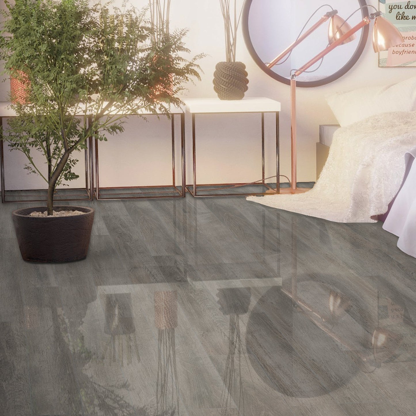 Stave Oak - Lustre 8mm High Gloss Laminate Flooring (84871)