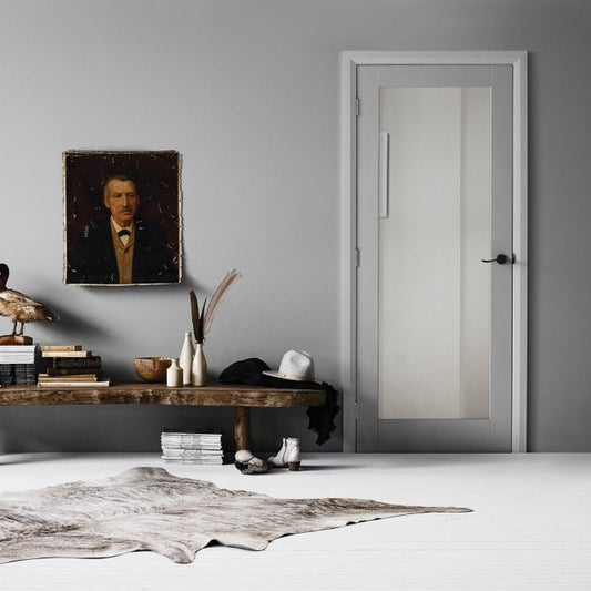 White Internal Primed Customisable Moda 1 Light Clear Glass Door (85805)