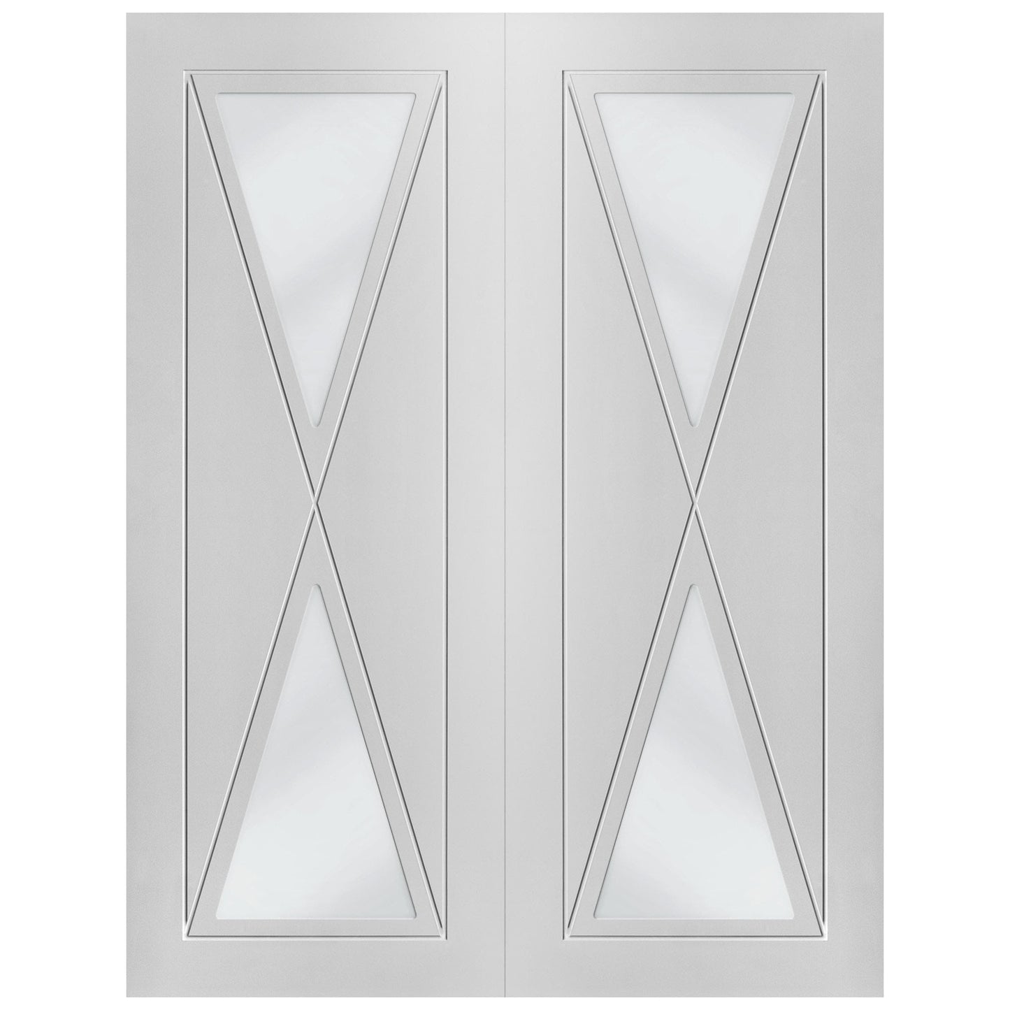 White Internal Primed Alexa 2 Light Clear Glass Pair Door (85813)