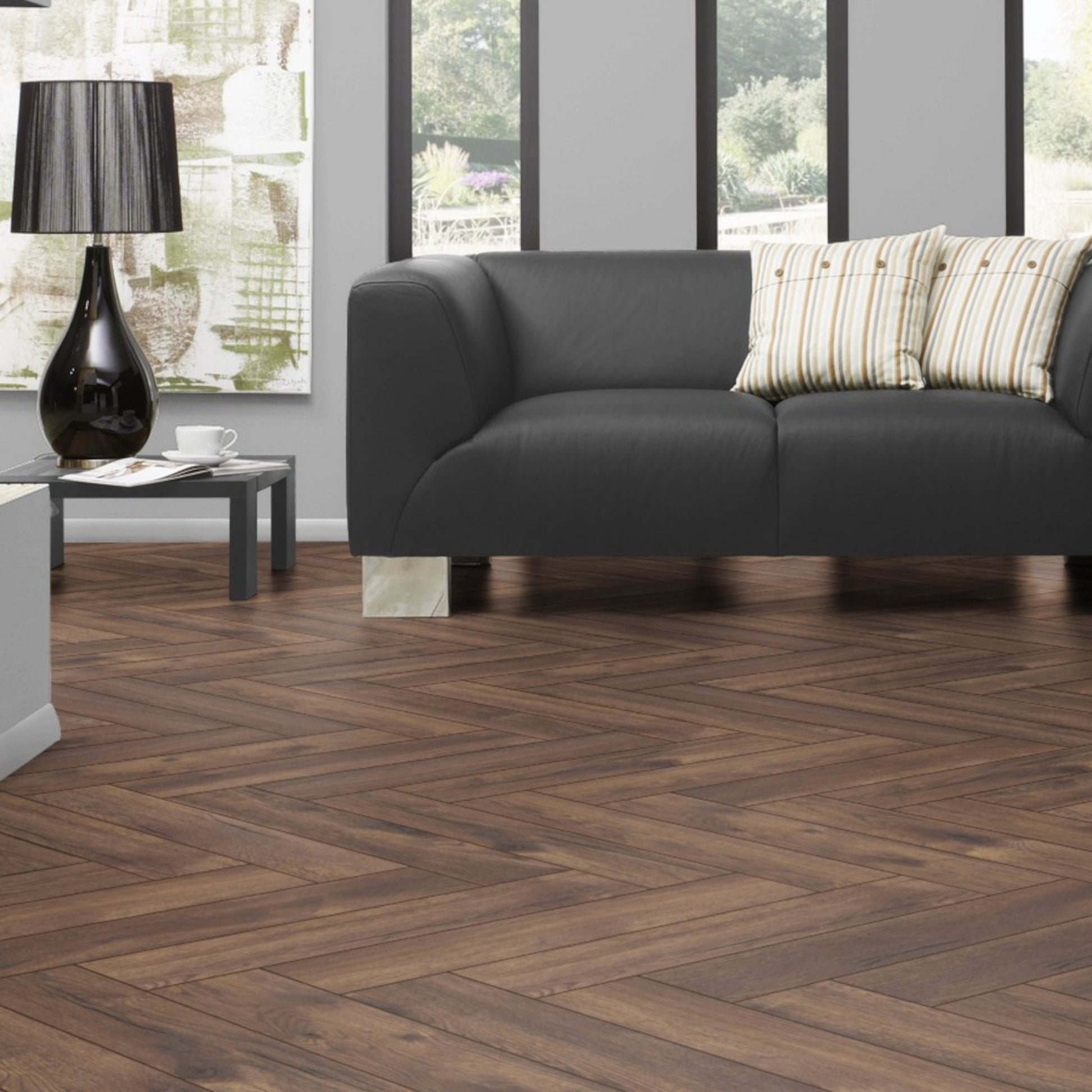 Calais Oak - Herringbone 8mm Laminate Flooring (89186)