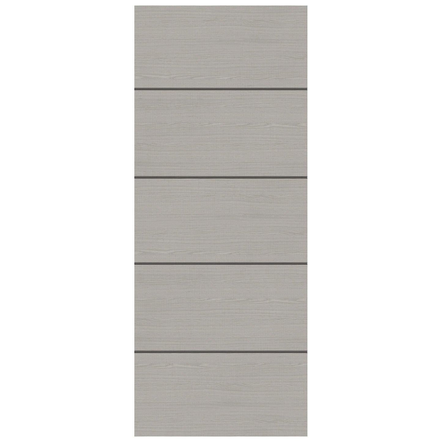 B-Grade Light Grey Ash Internal Fully Finished Flush Door with Dark Grey Ash Horizontal Inlays (76045)