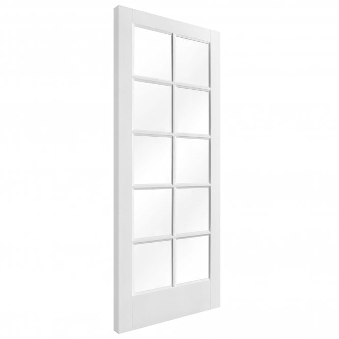 White Internal Primed SA 10 Light Clear Glass Door (88077)