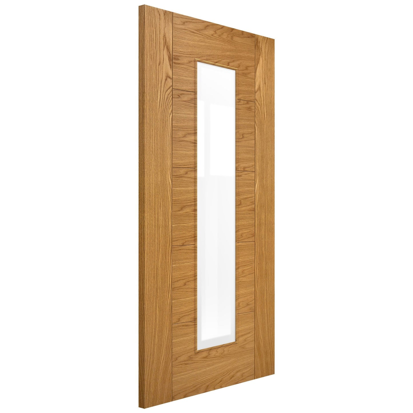 Internal Oak Fully Finished Milano 1L Clear Glass Door (LIBOAKMILCG)