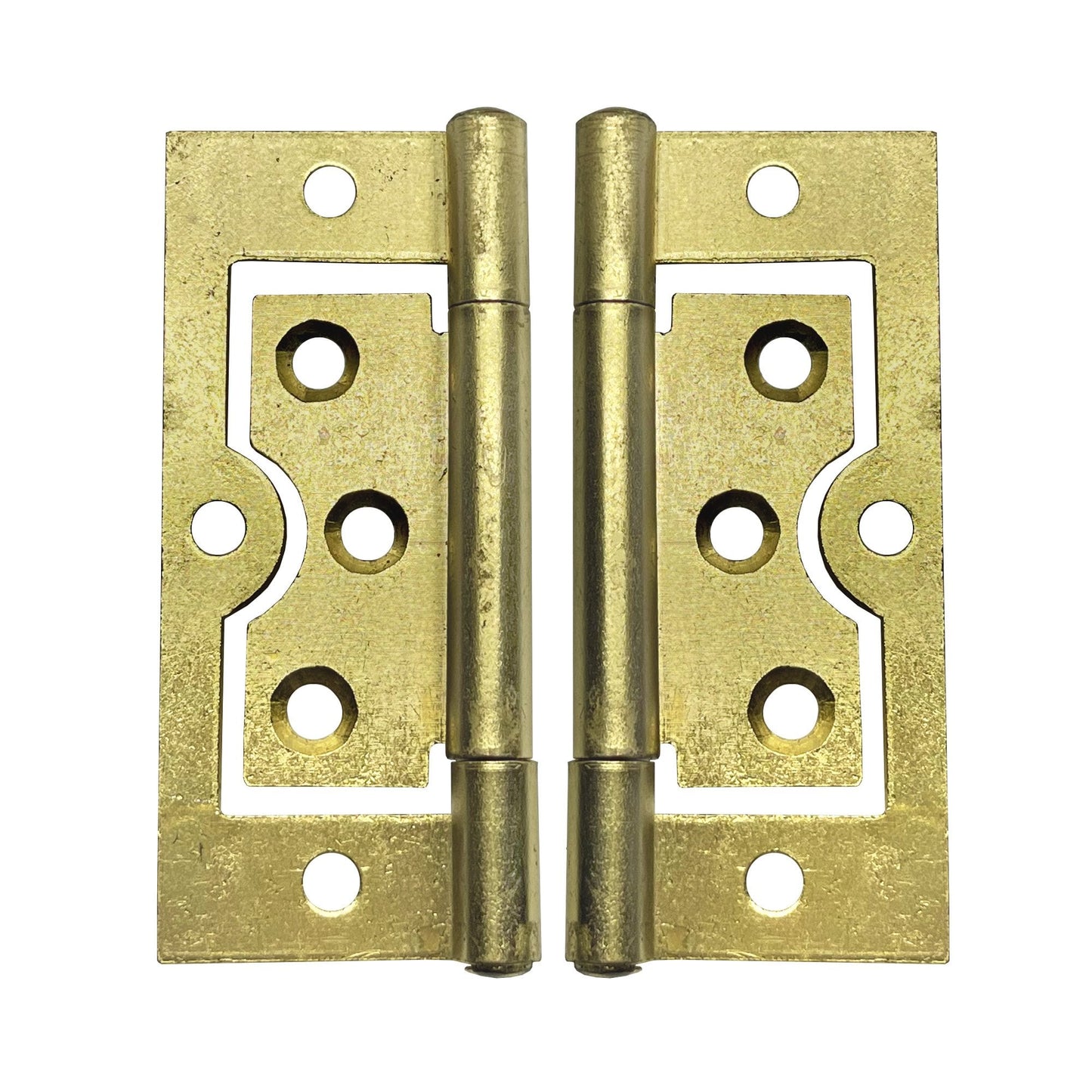 75mm Flush Hinge Pair - Brass Plated (84948)