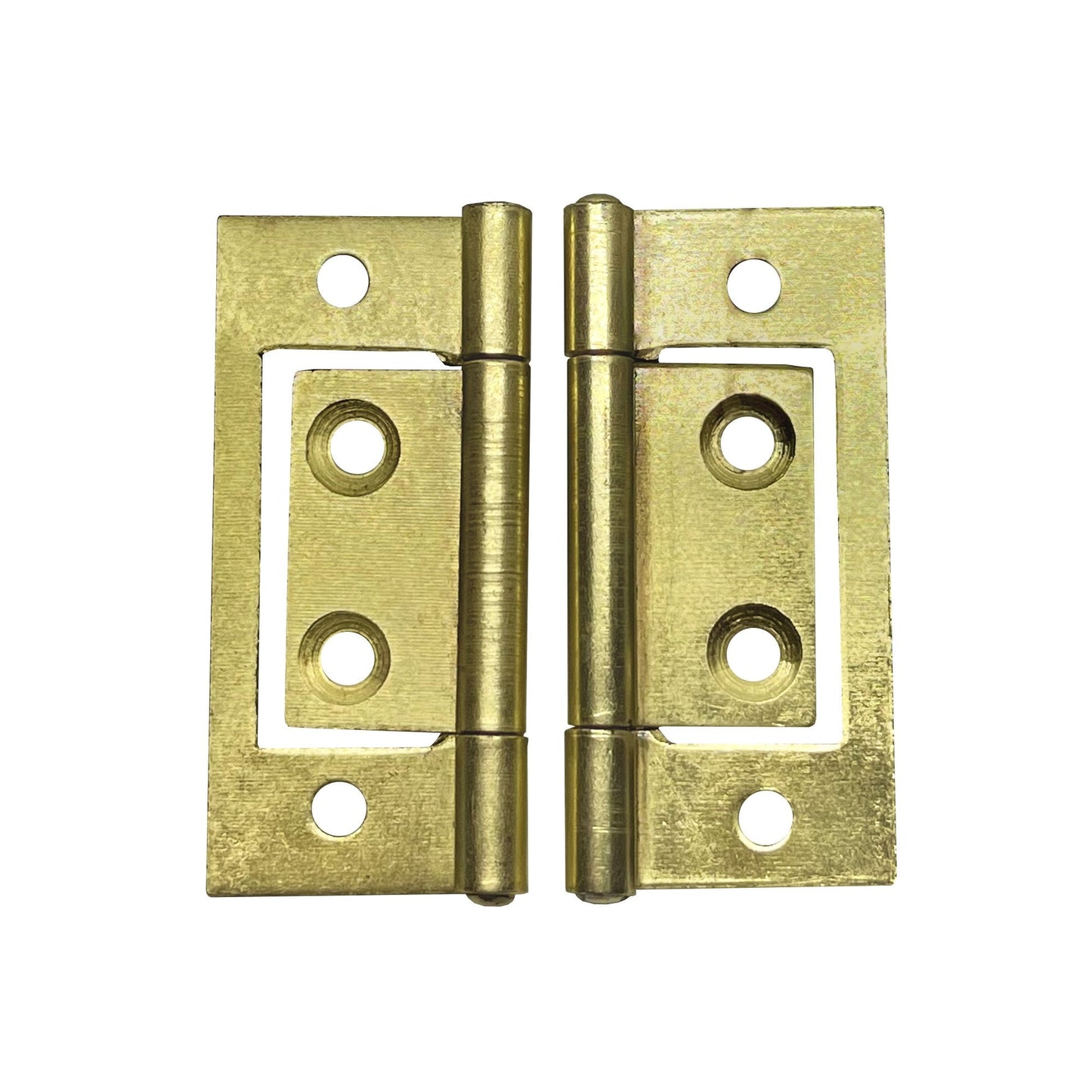 50mm Flush Hinge Pair - Brass Plated (84947)
