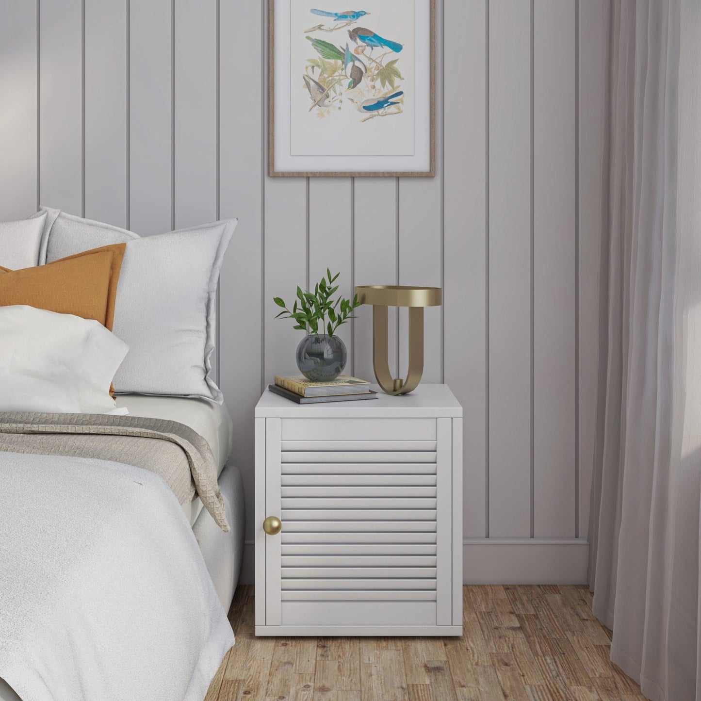 28mm White Painted Open Louvre Door