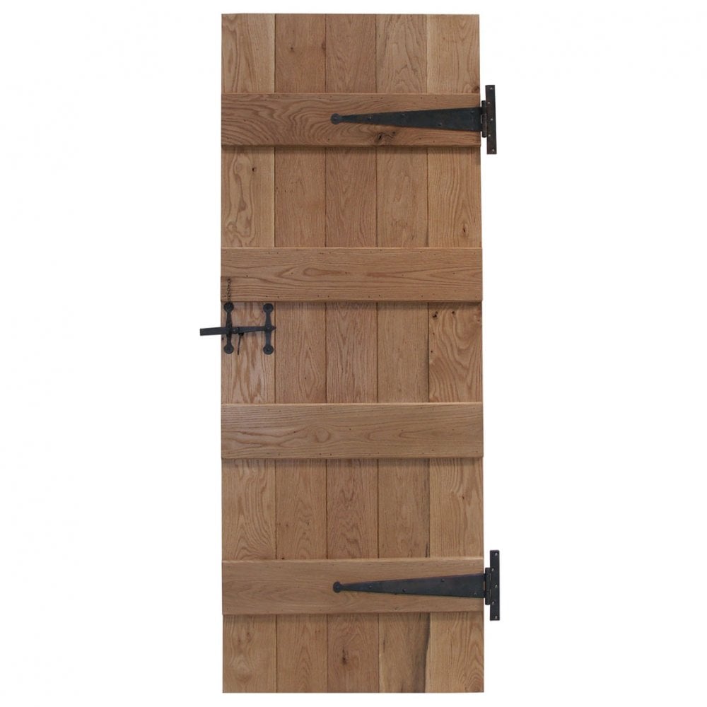 Oak Internal Unfinished Rustic Grange 4 Ledged Solid Plank Door (GRANGE4R)