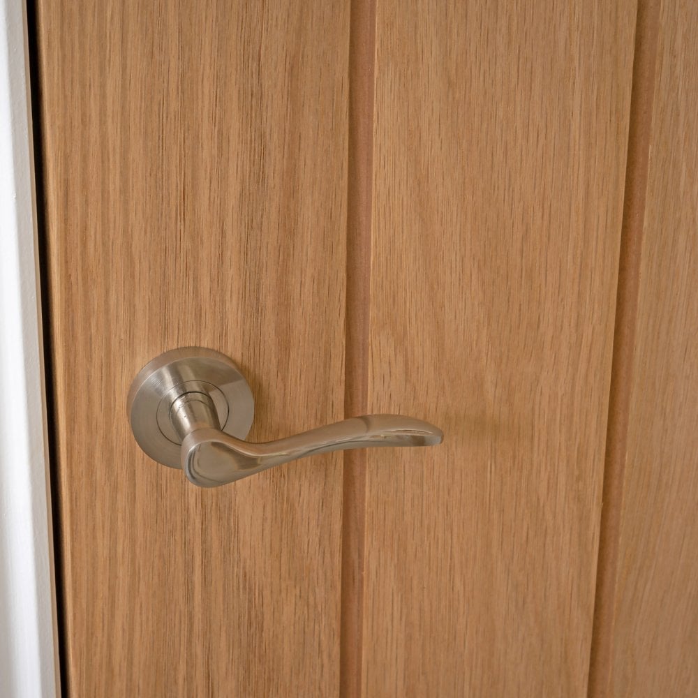 Internal Oak Unfinished Farley Angled Under-Stair Cupboard Door (107971)