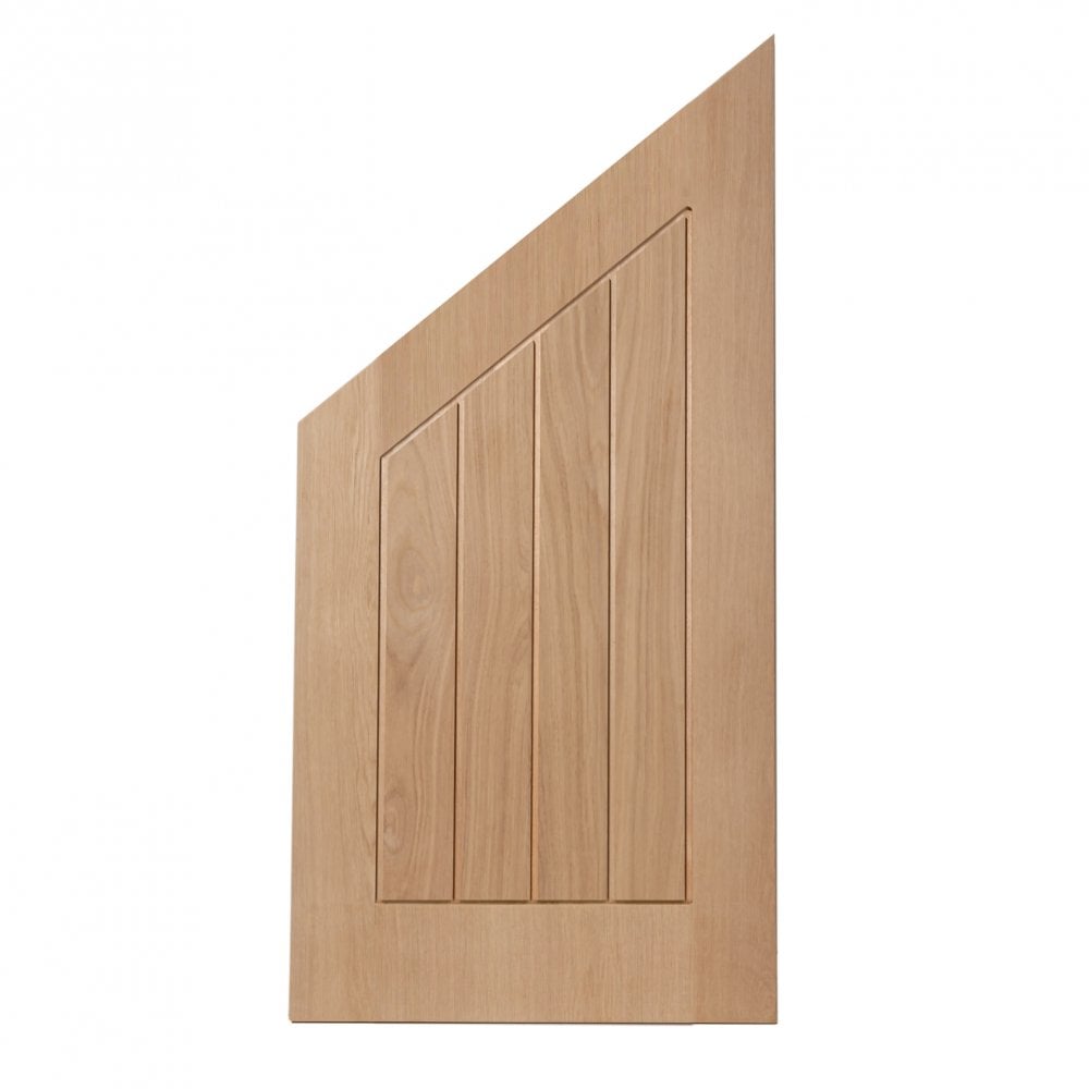 Internal Oak Unfinished Farley Angled Under-Stair Cupboard Door (107971)
