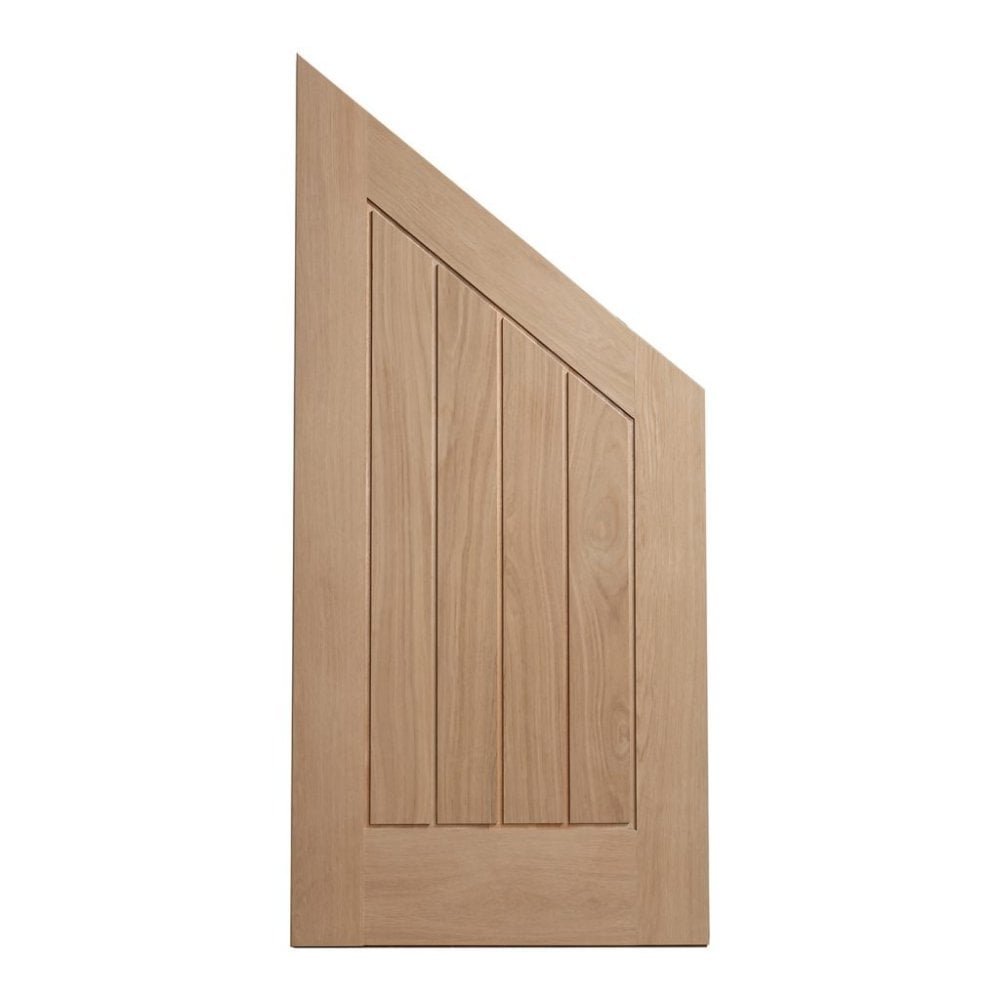 Internal Oak Unfinished Farley Angled Under-Stair Cupboard Door (107971)