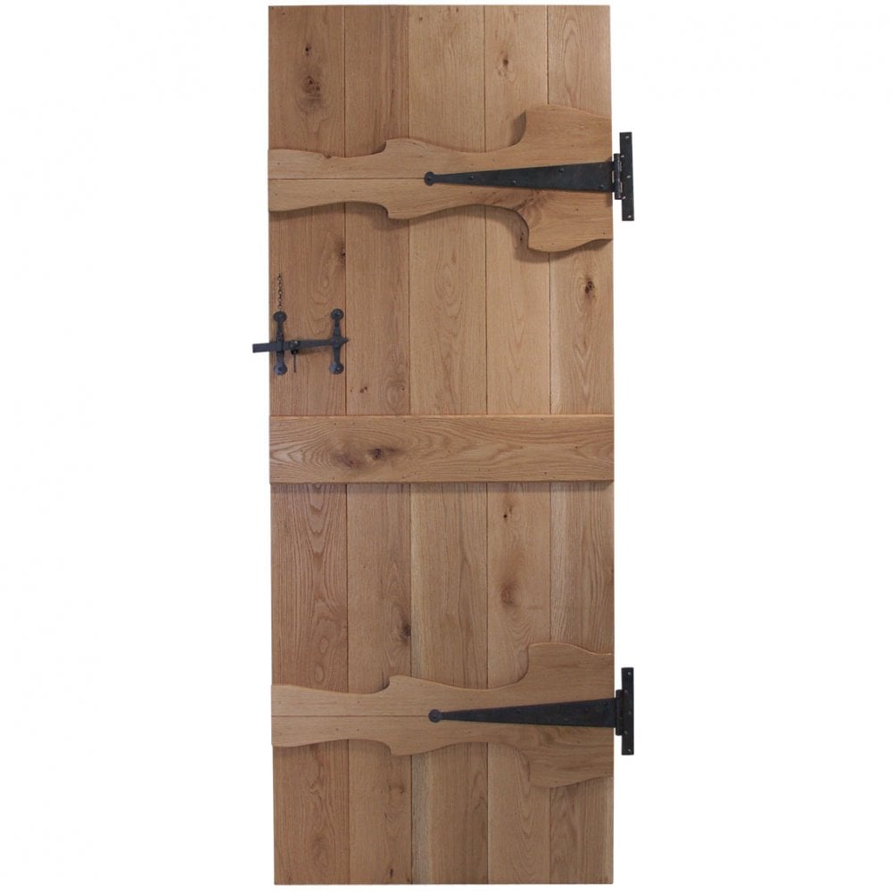 Oak Internal Unfinished Rustic Grange 4 Ledged Solid Plank Door (ABBEY3R)