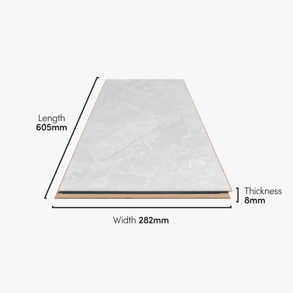 White Granite - Universo Water-Resistant 8mm Water-Resistant Laminate Flooring (113496)