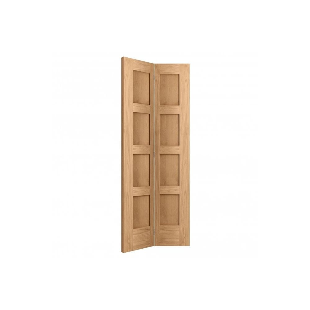 Oak Internal Unfinished Bi-fold Shaker 4 Panel Door (108133)