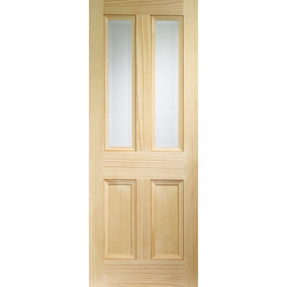Internal Pine Unfinished 2 Light Clear Glass Edwardian Door (LIBEDWGT)