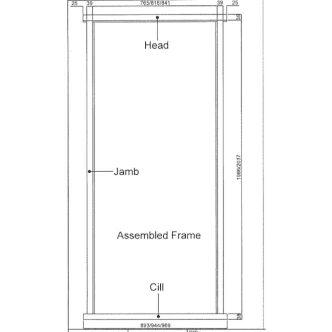 Hardwood External Timber Door Frame and Cill (93634)