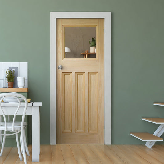 Internal Pine Unfinished 1 Light Clear Glass DX Door (LIBDXPGT)