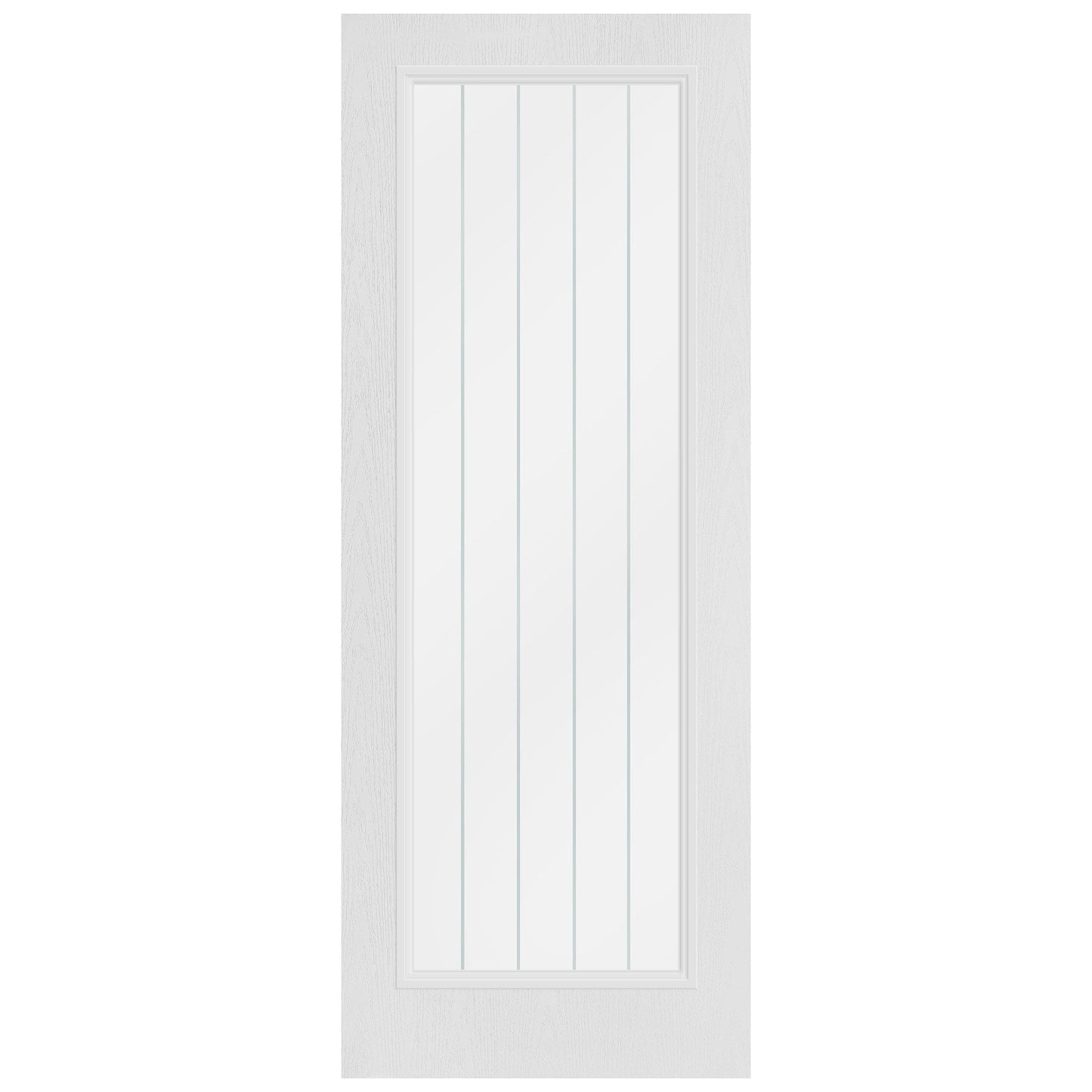White Internal Textured Lifestyle Cottage Primed 1 Light Obscure Lined Clear Glass Door (119741)
