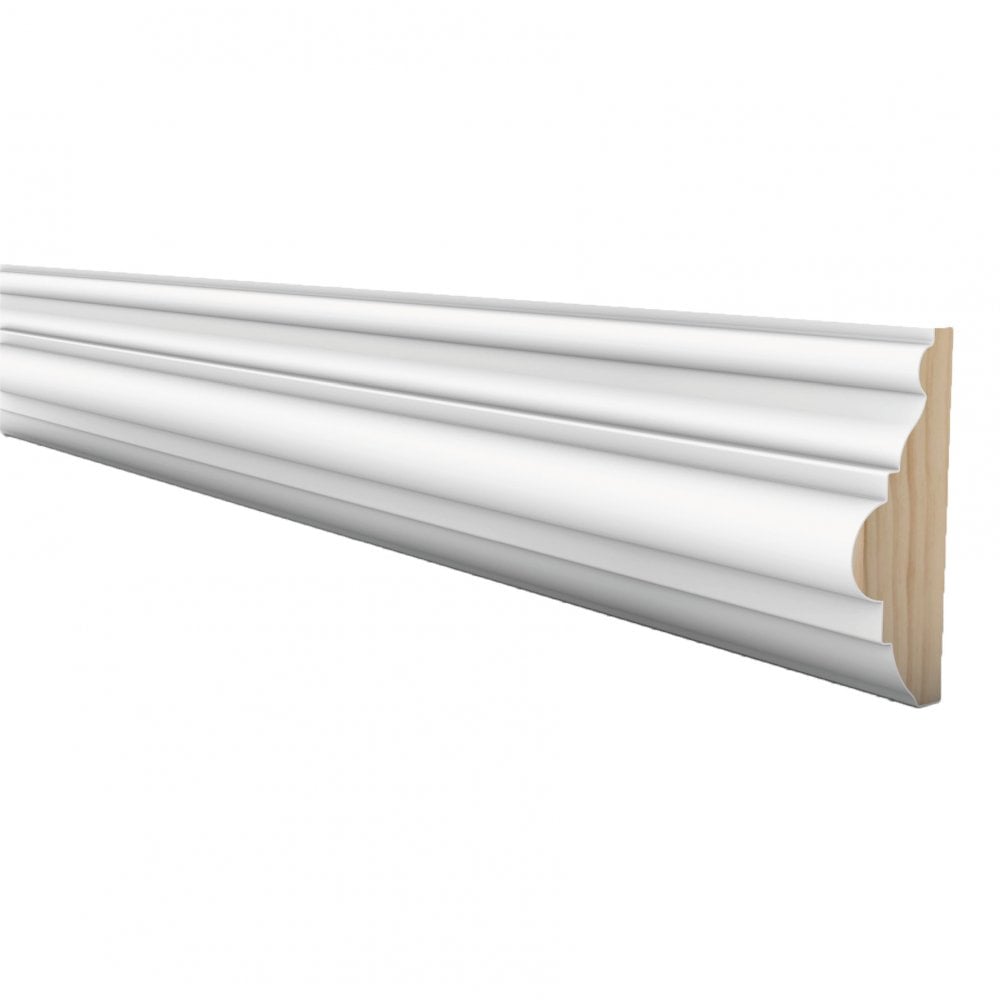 Leader 2.4m White Painted Dado Rail 27mm x 77mm