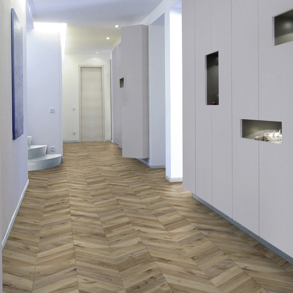 Kaindl | Fortress Rochester Oak - Chevron Parquet 8mm Laminate Sample - SKU-333483