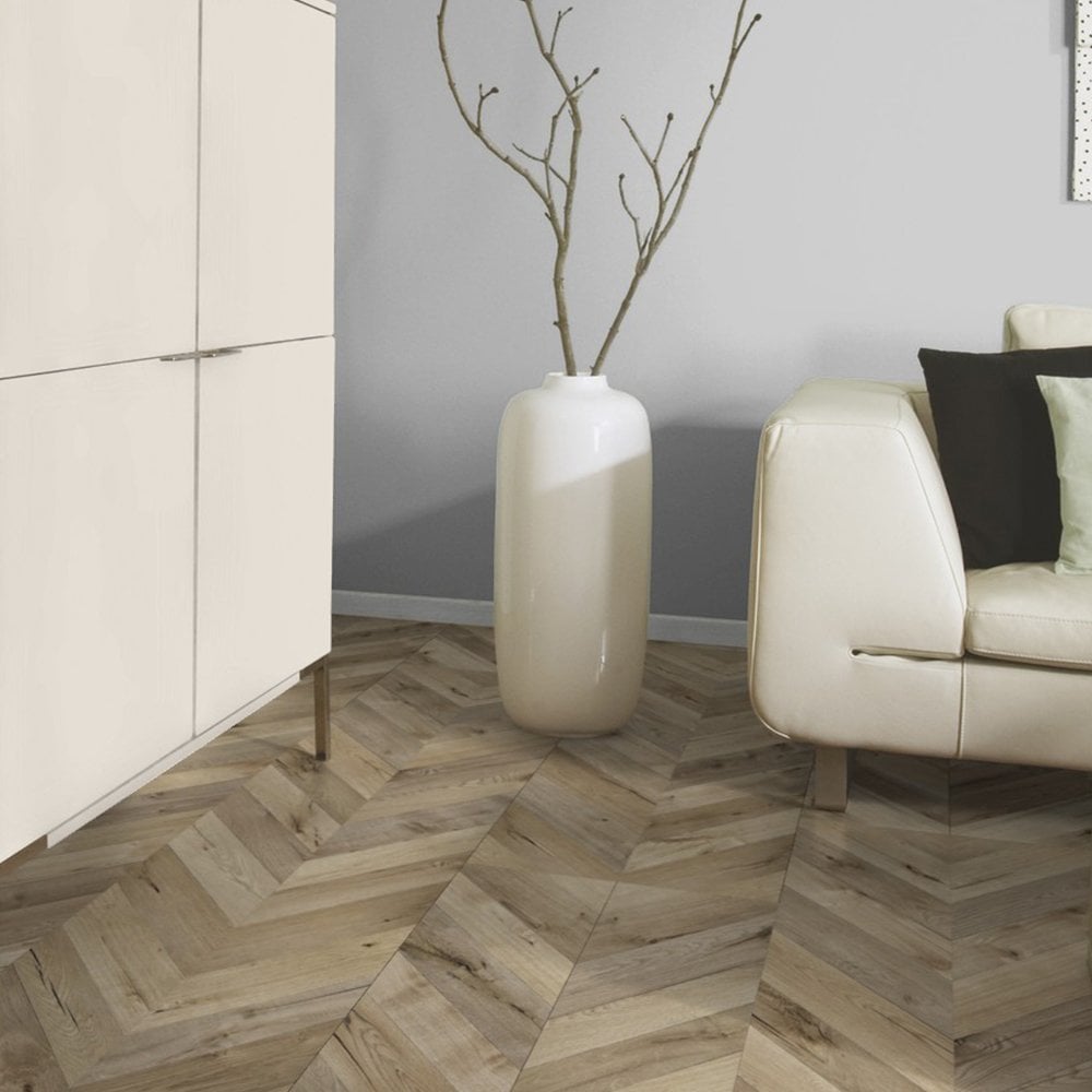 Kaindl | Fortress Rochester Oak - Chevron Parquet 8mm Laminate Sample - SKU-333483