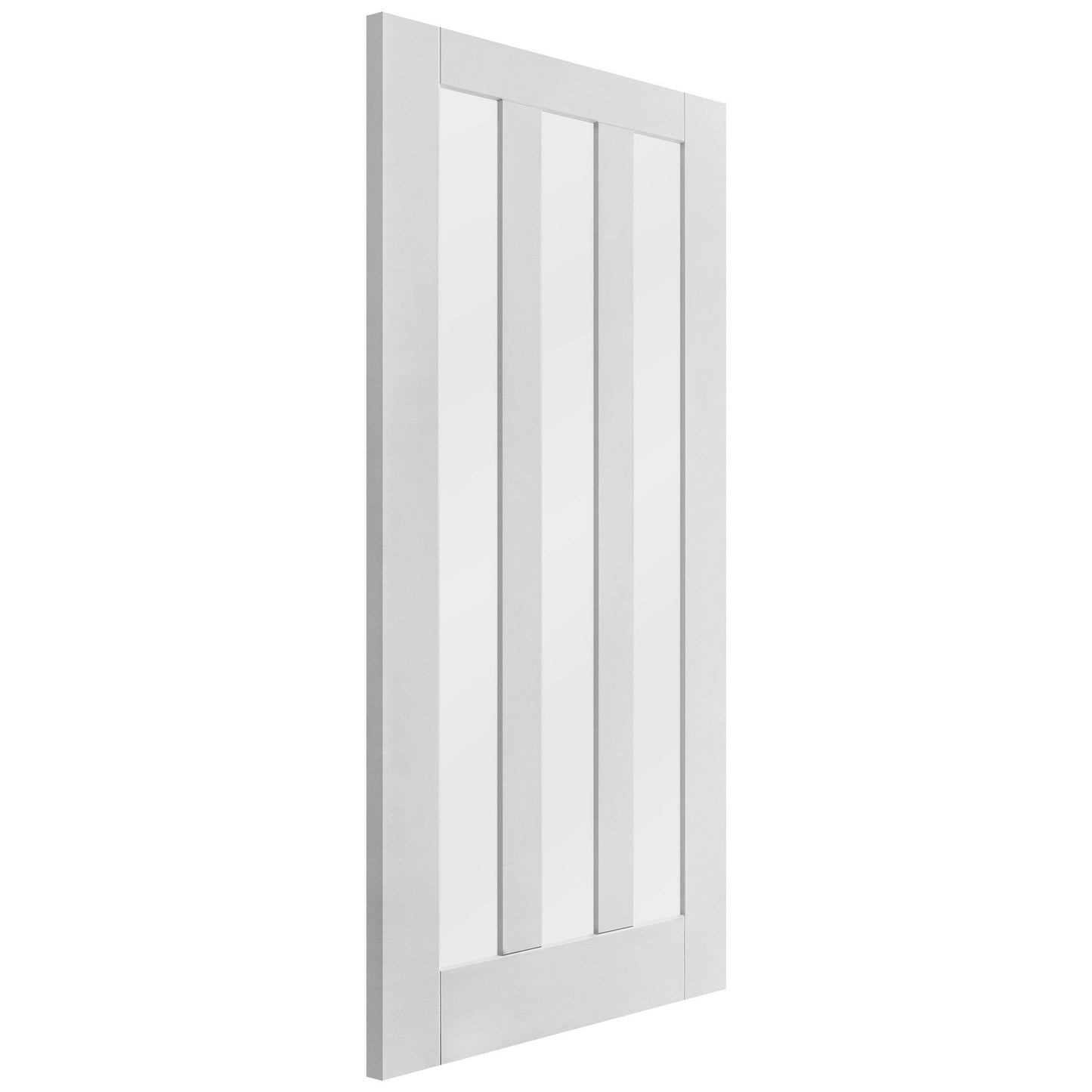 White Internal Primed Ashton 3 Light Obscure Glass Made-to-Measure Door (120498)