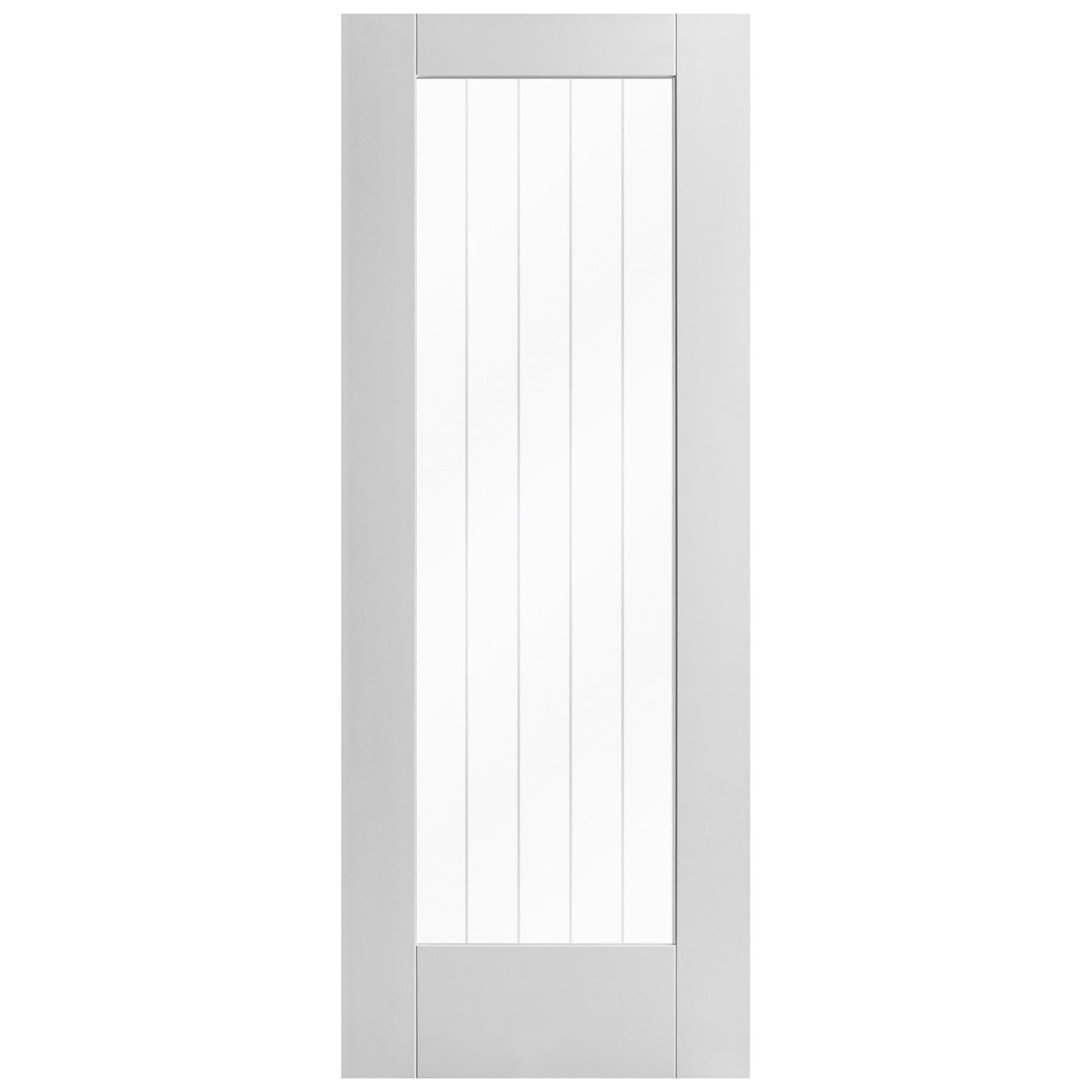 White Internal Primed Cottage 1 Light Clear Glass with Obscure Lines Made-to-Measure Door (120504)