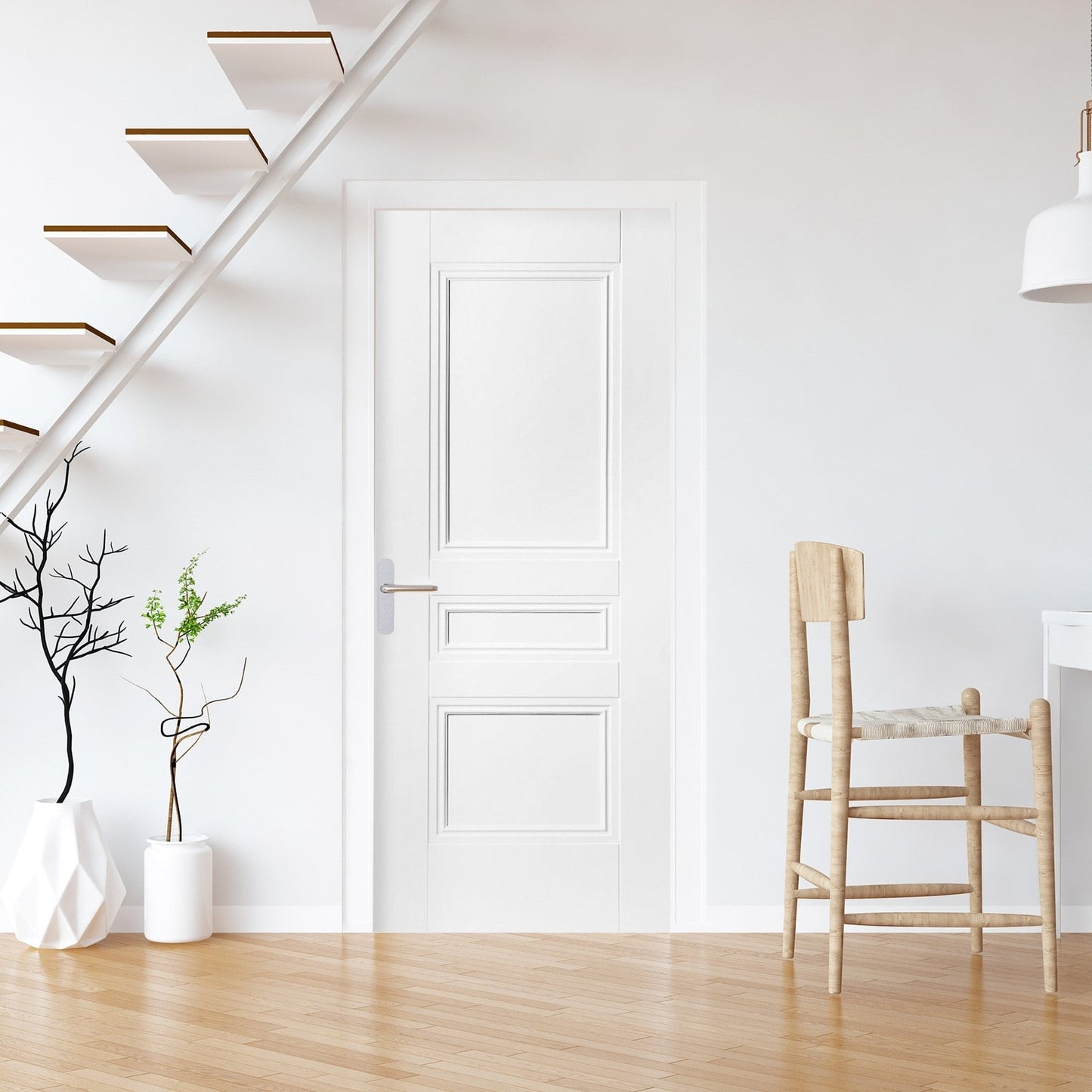 White Internal Primed Elegance Henley 3 Panel Made-to-Measure Door (120508)