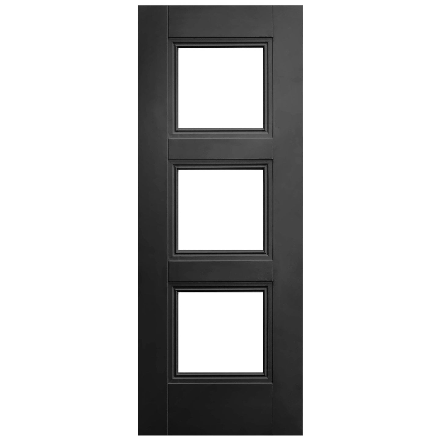 Black Fully Finished Internal Elegance Ripley 3 Light Clear Glass Made-to-Measure Door