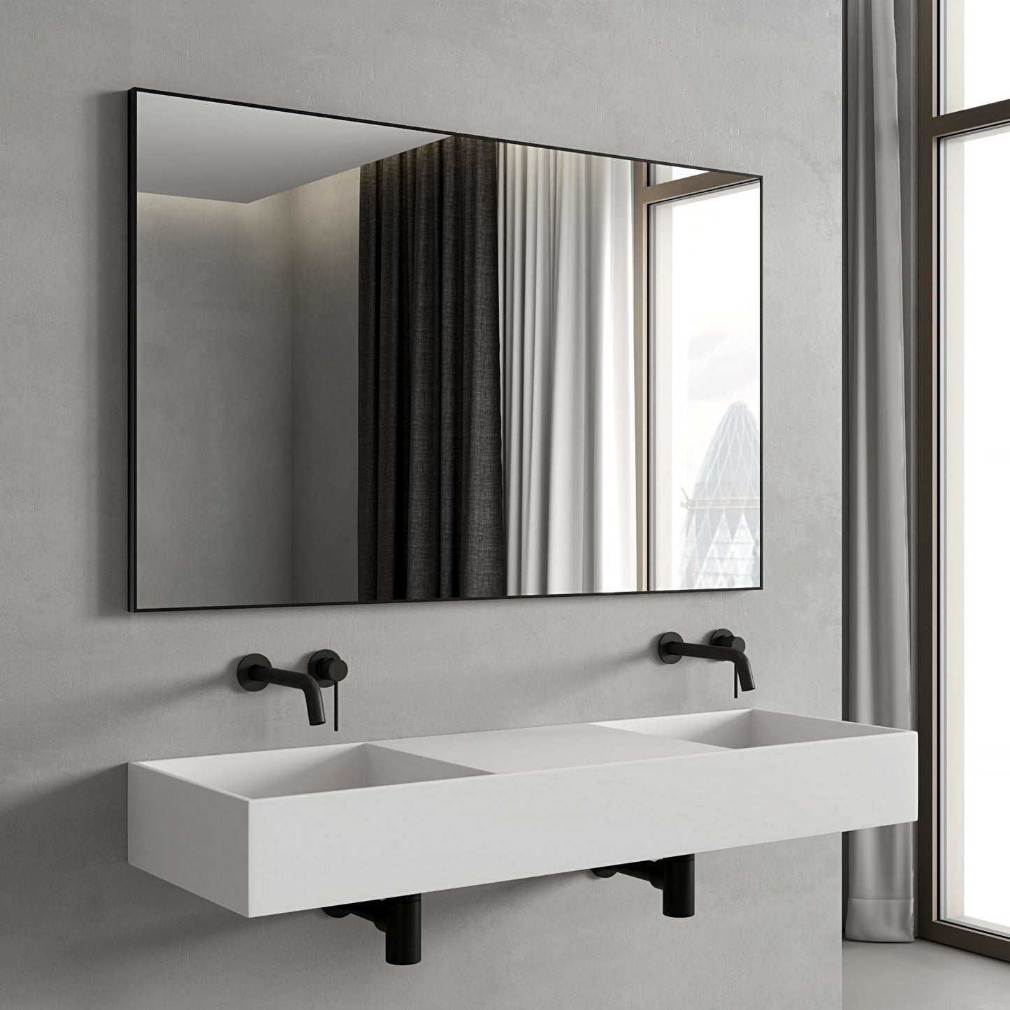 Tyros Matt Black Mirror 1200mm