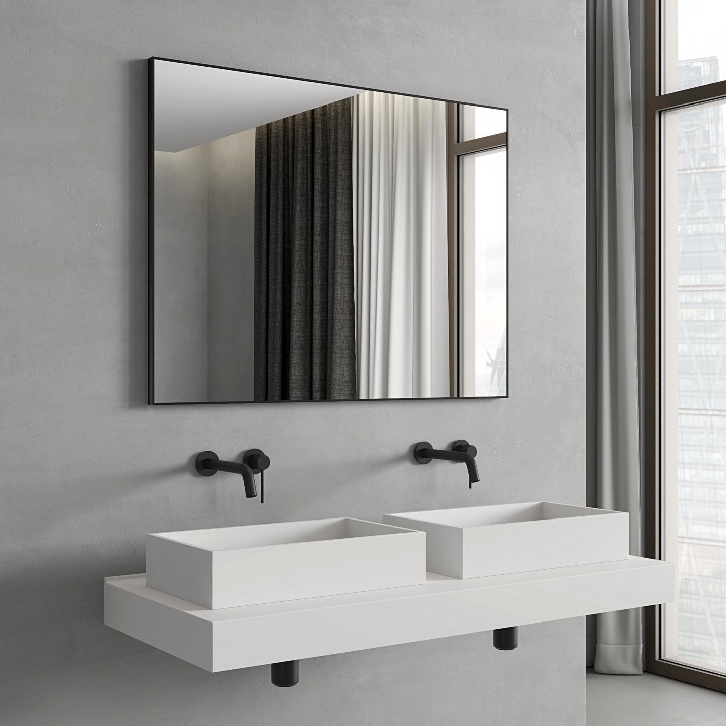 Tyros Matt Black Mirror 1000mm