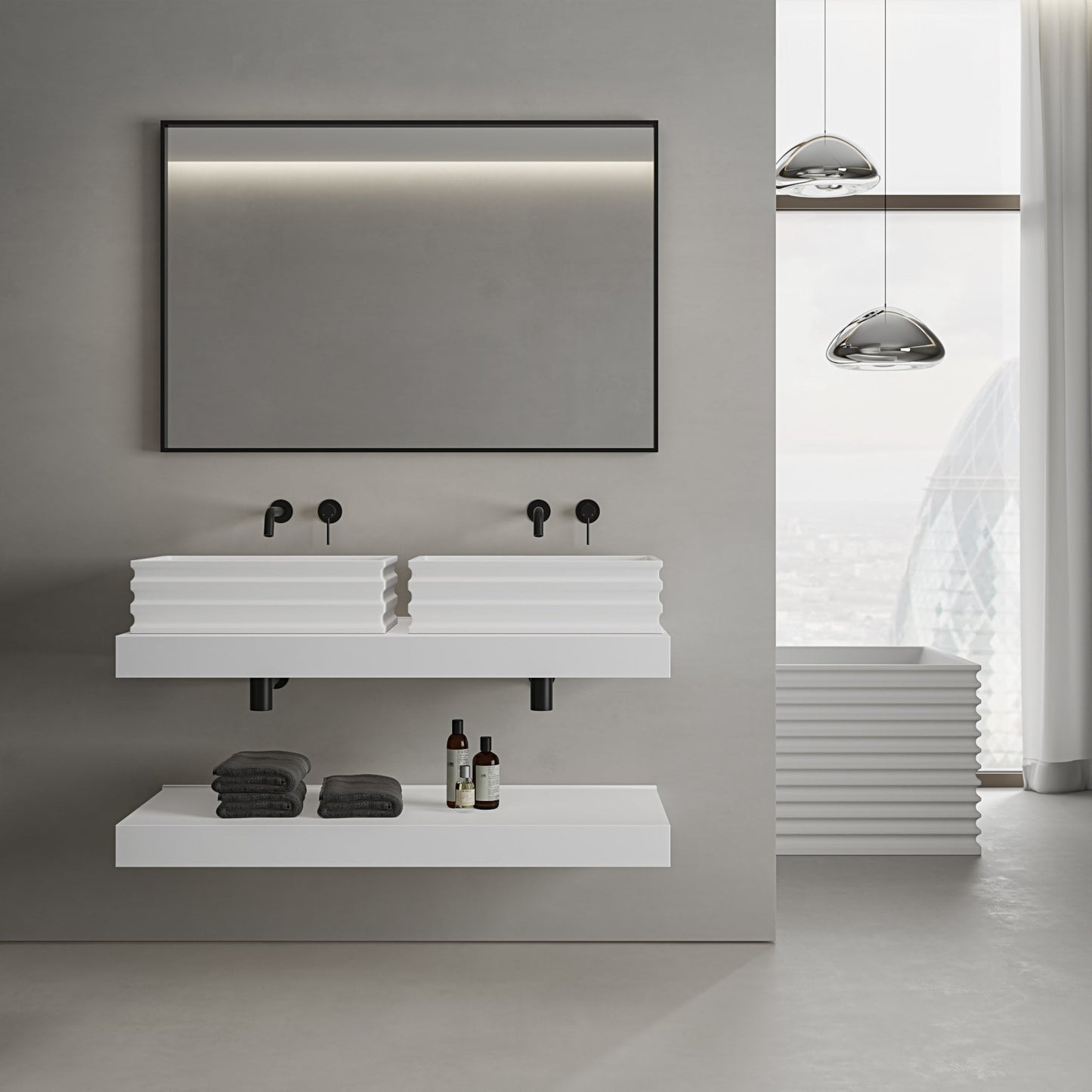 Court I Countertop Stone Basin 560mm