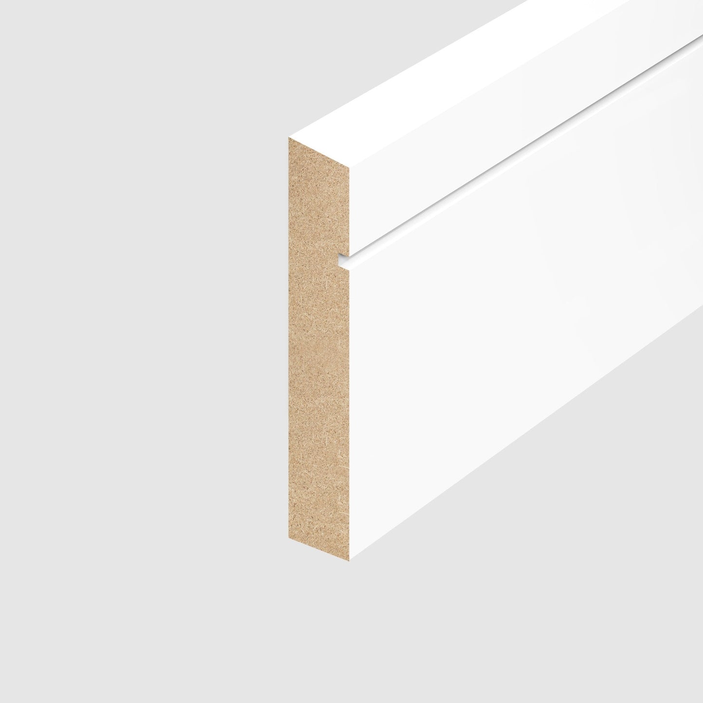 White Primed 2.4m Grooved Shaker Skirting Board (WPRSKIR-SH)