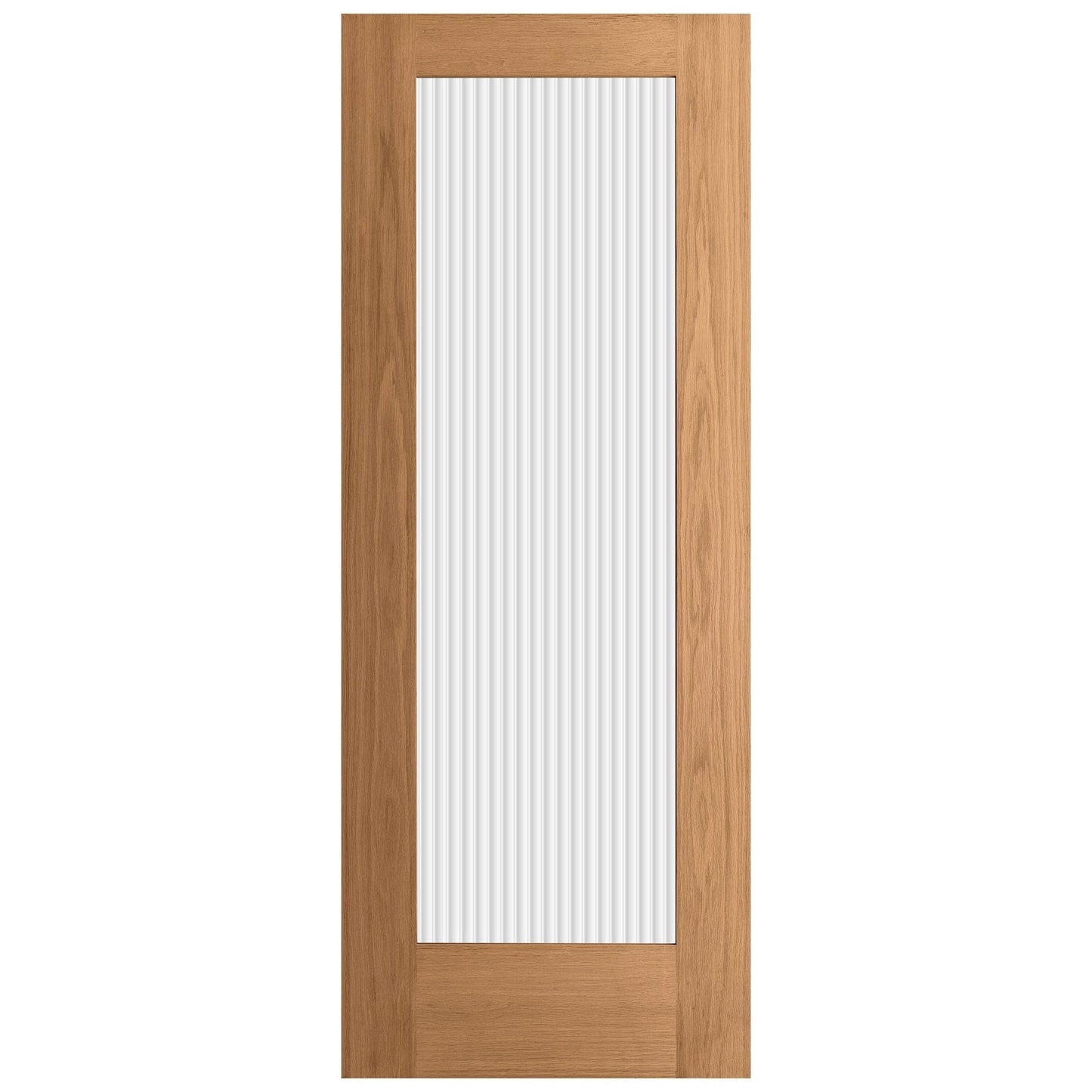 Oak Internal Fully Finished Pattern 10 1 Light Reeded Glass Door (121050)