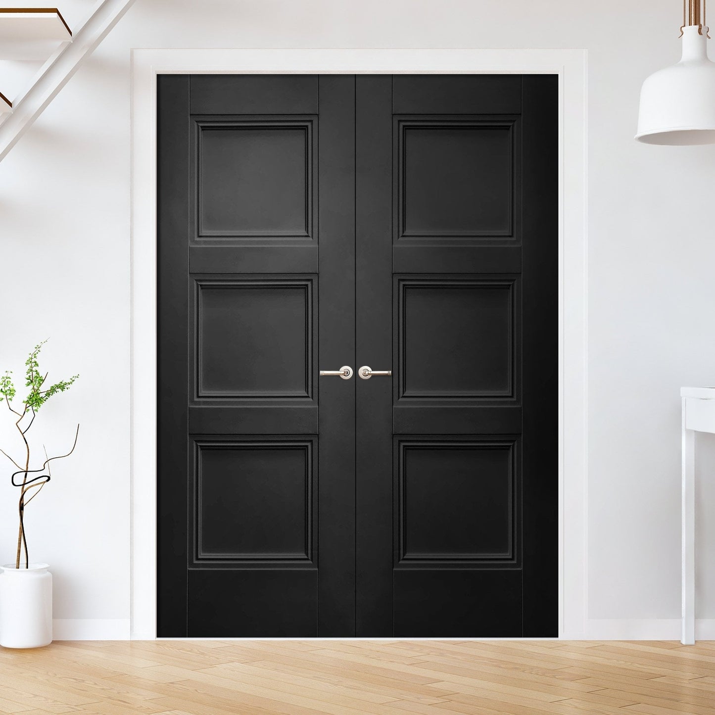 Internal Black Primed Ripley Pair Door (121334)