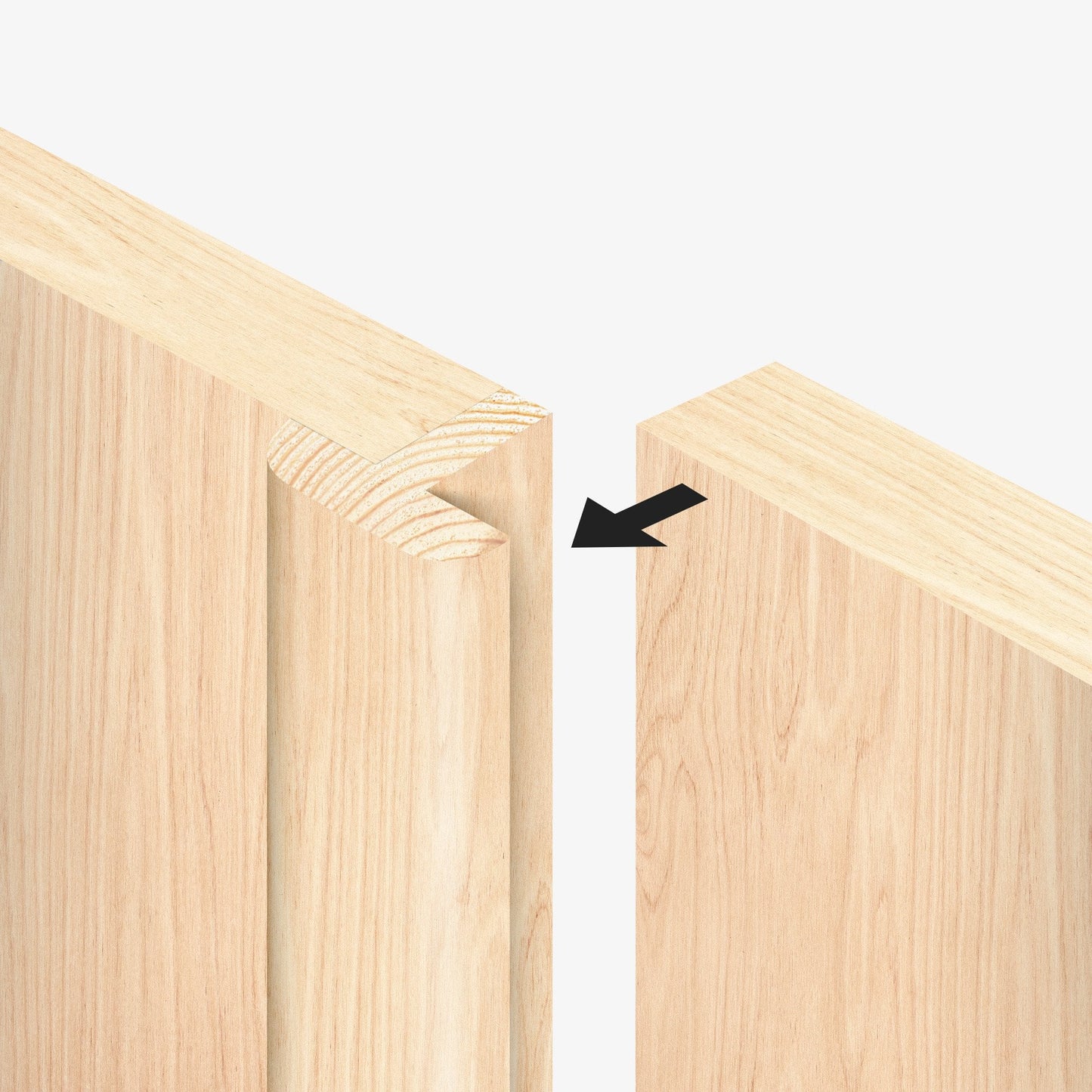 Internal Clear Pine Unfinished Shaker 4 Panel Pair Door (121345)