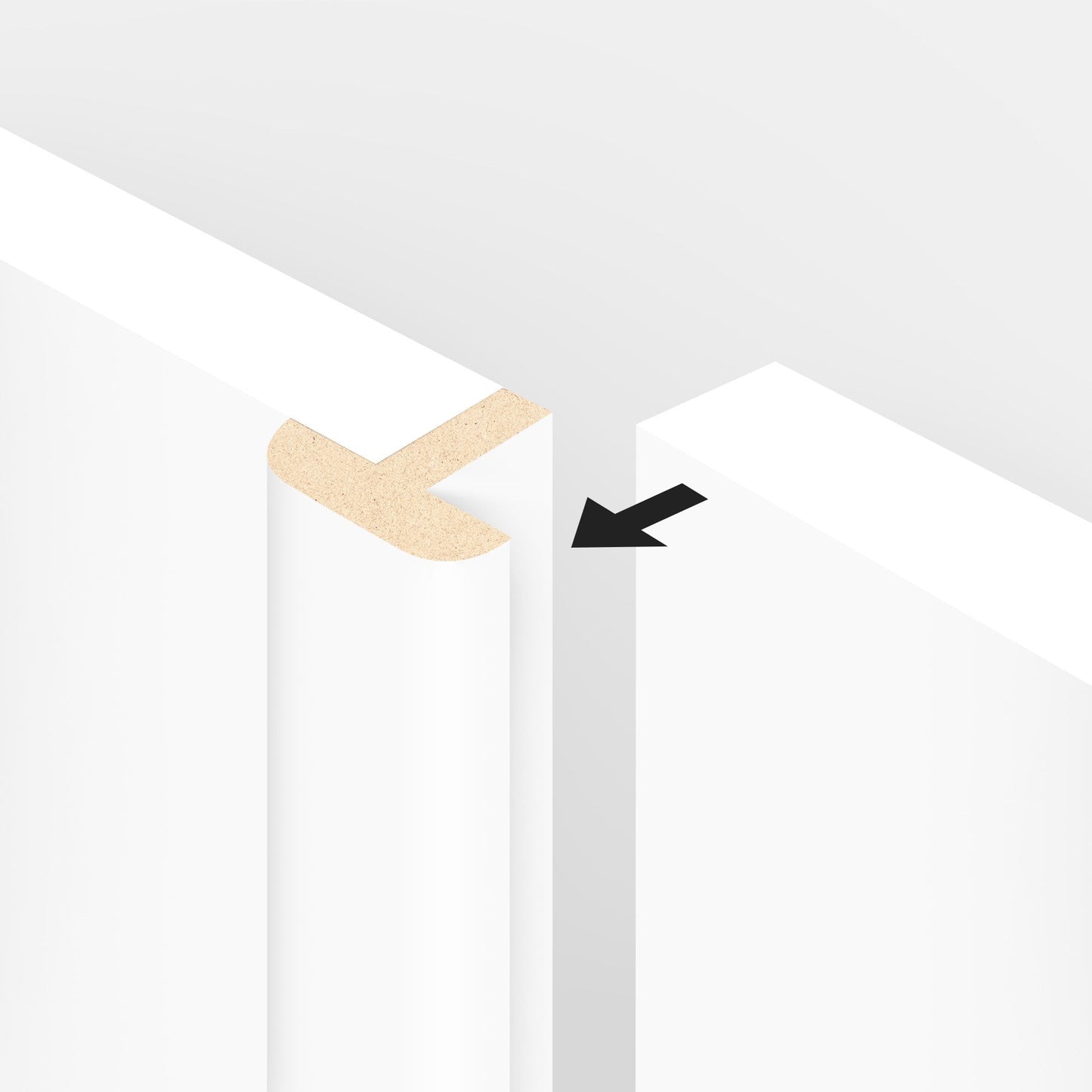 Internal White Primed Ashton 3 Panel Pair Door (121401)