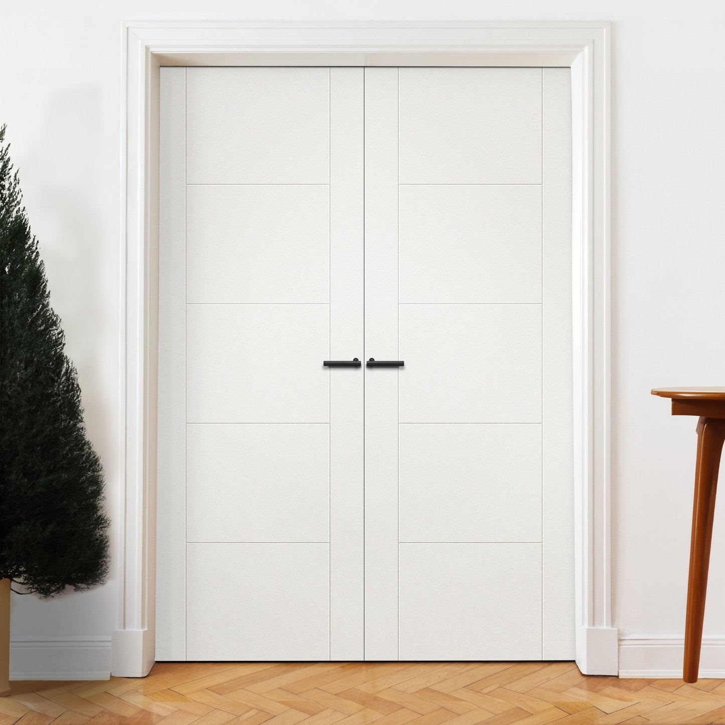 Internal White Primed Parma 5 Panel Pair Door (121418)