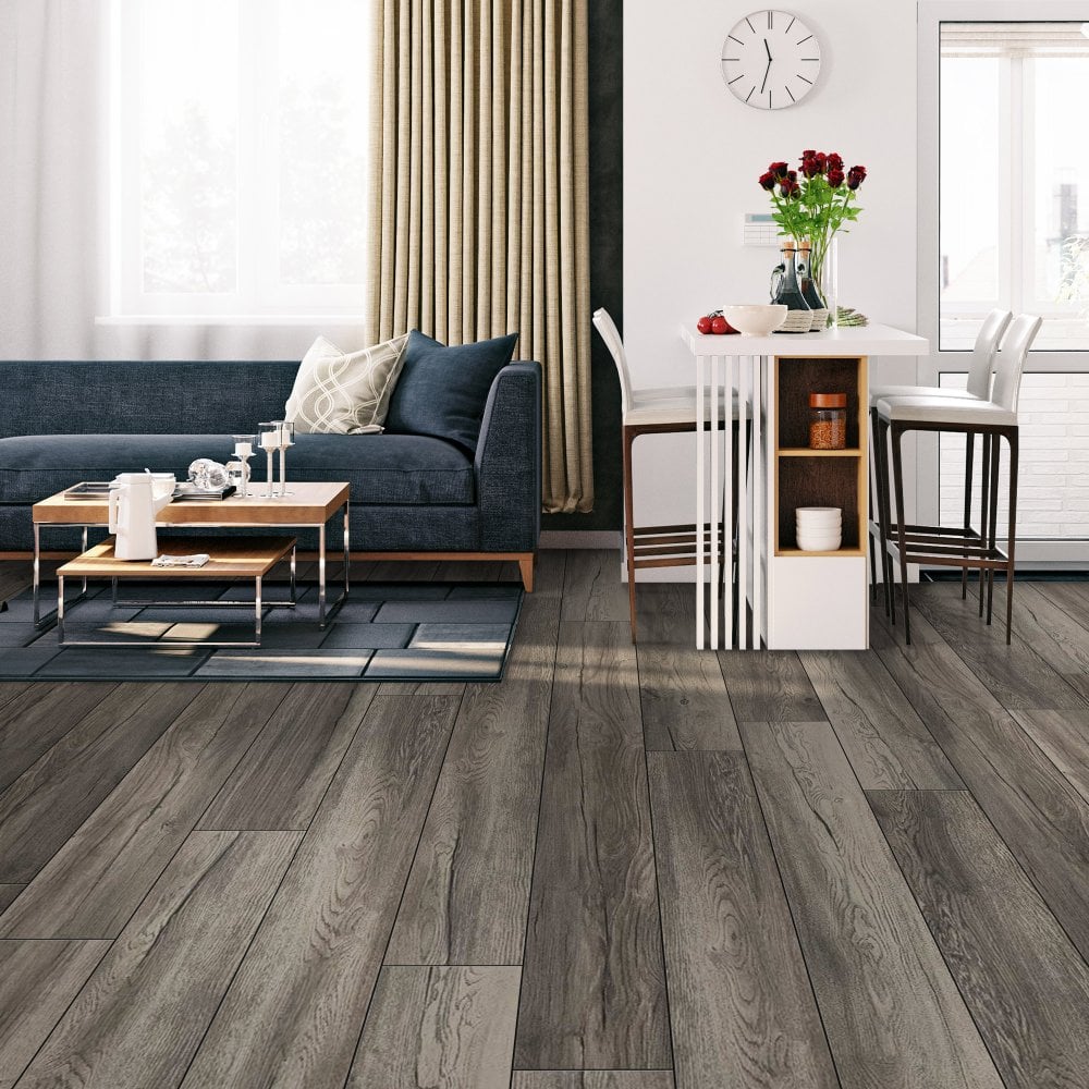 [Athena New York] Risako Tan×Dark Grey Kronotex Harbour Grey Oak - Amazone 10mm Laminate Flooring