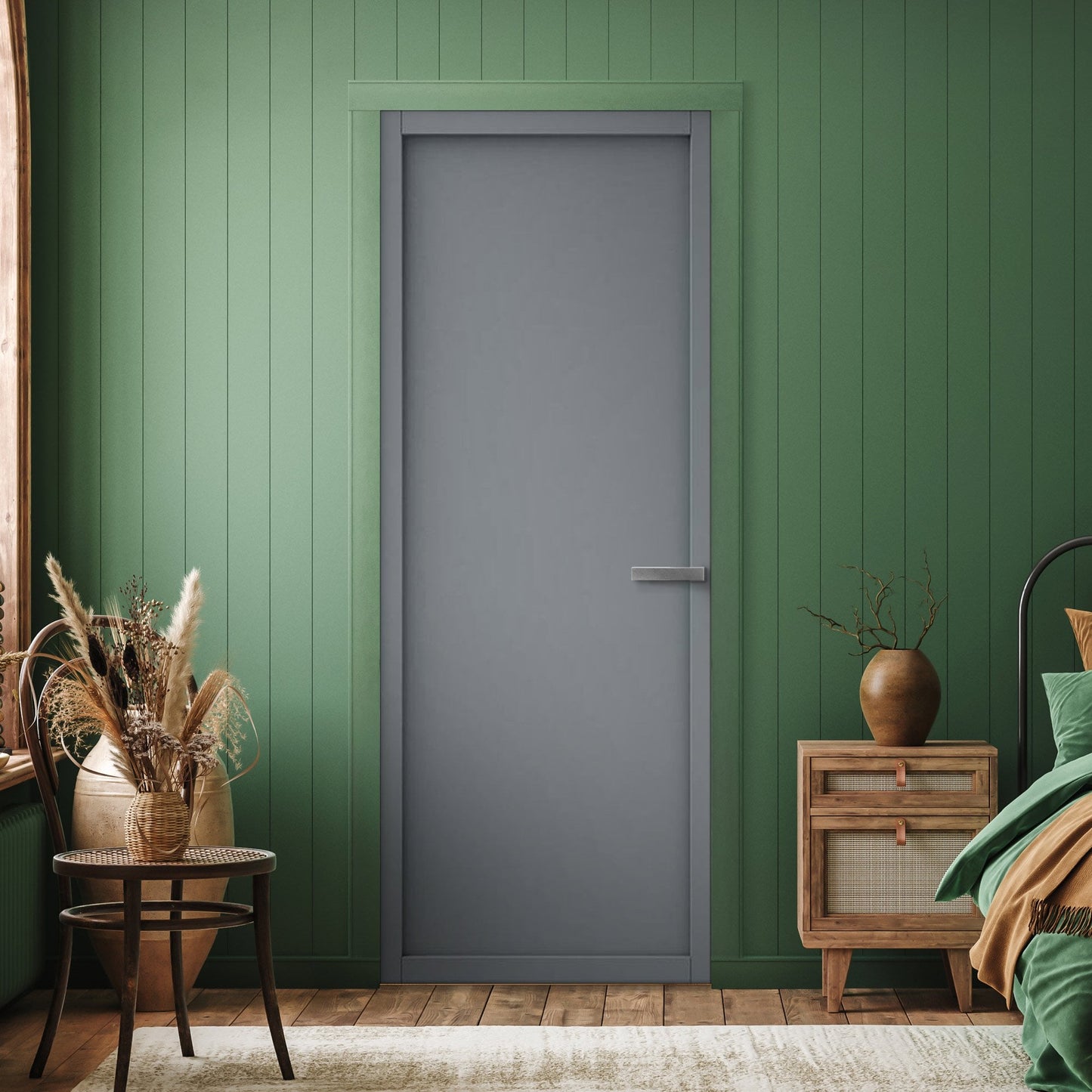 Matt Grey Internal Fully Finished 1 Panel Gris Slim Line Shaker Door (121675)