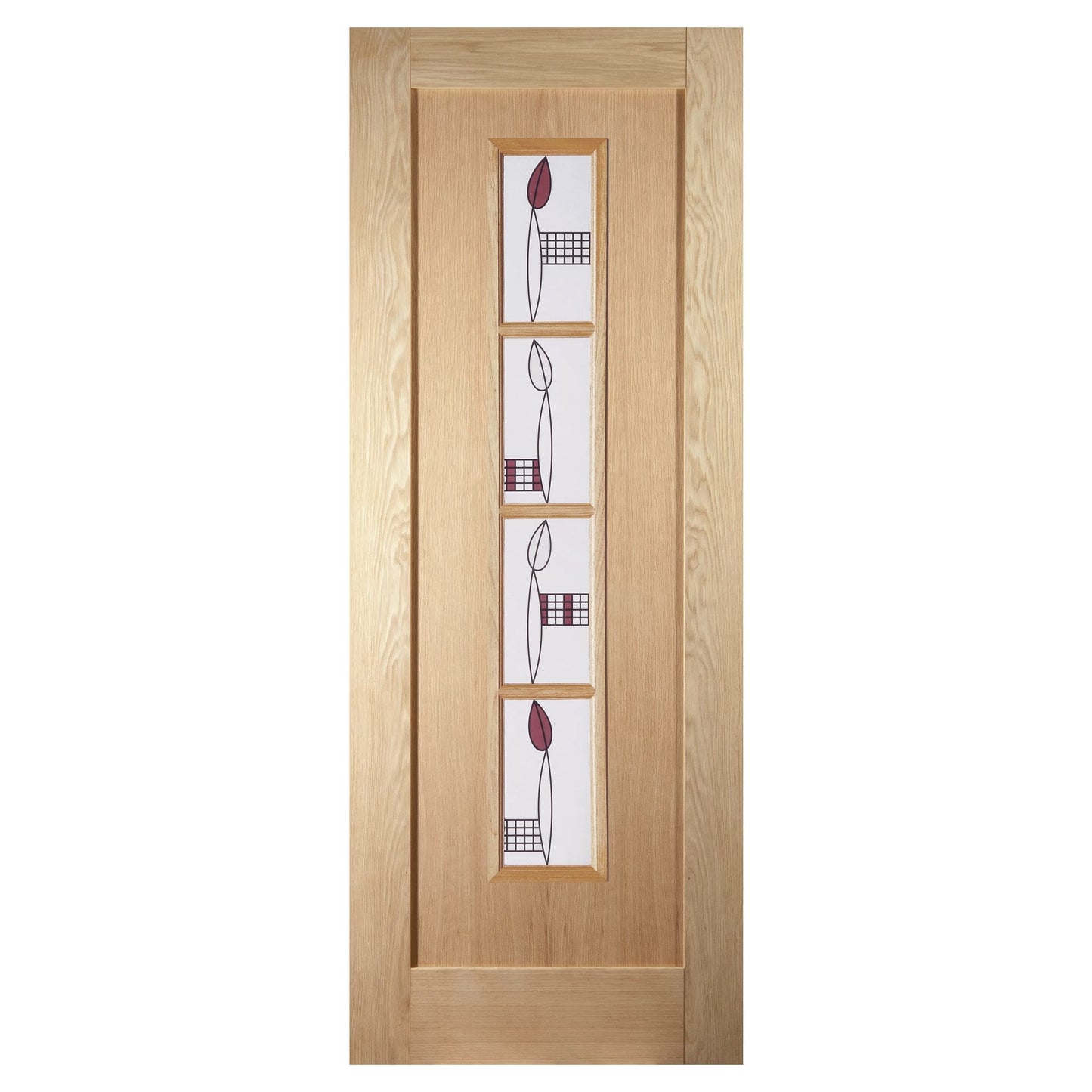Oak Internal Unfinished Mackintosh 4 Light Clear Glass Door (121682)